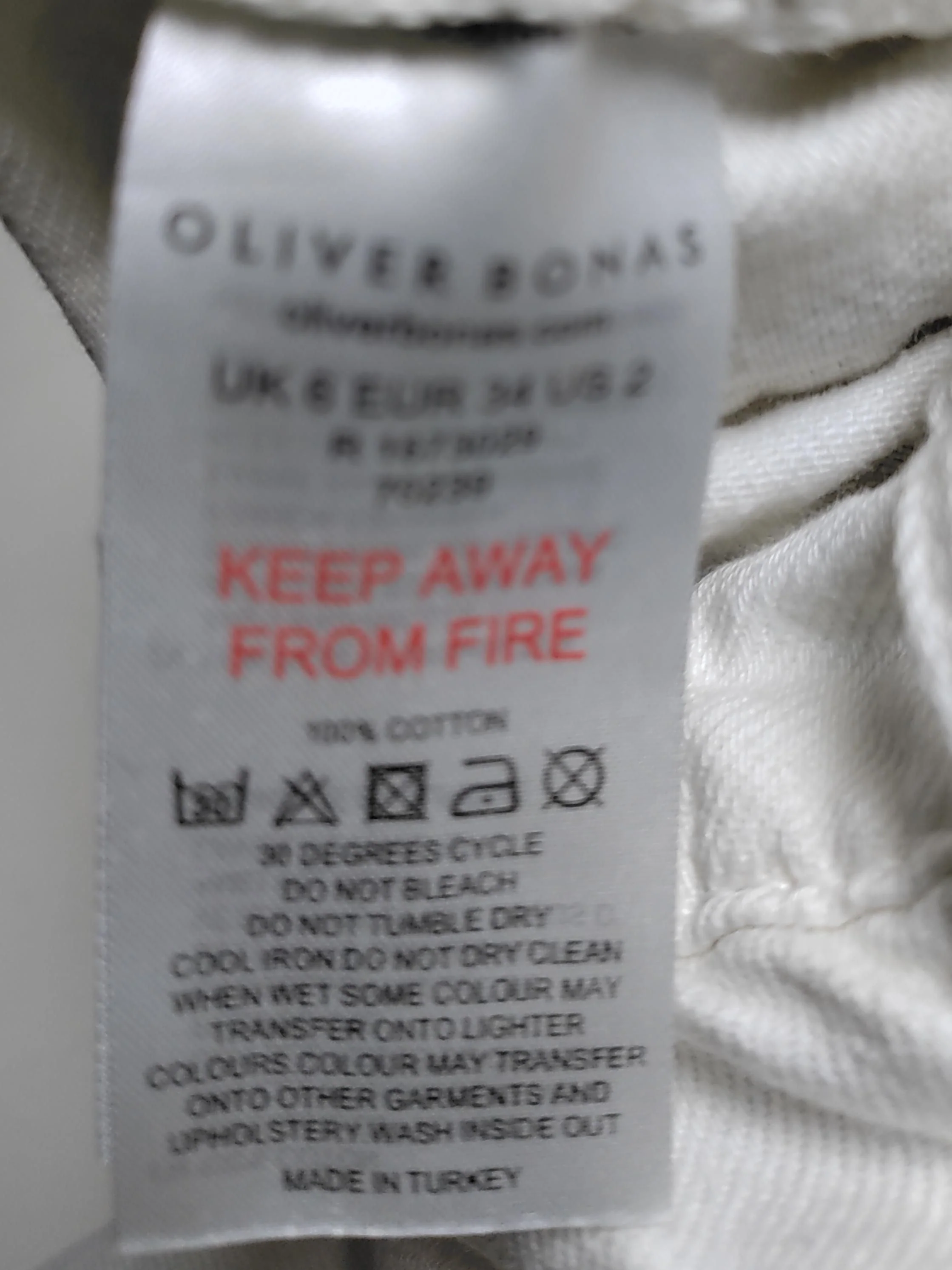Oliver Bonas Women's Trousers UK 6 Cream 100% Cotton Wide-Leg Cropped - Image 7