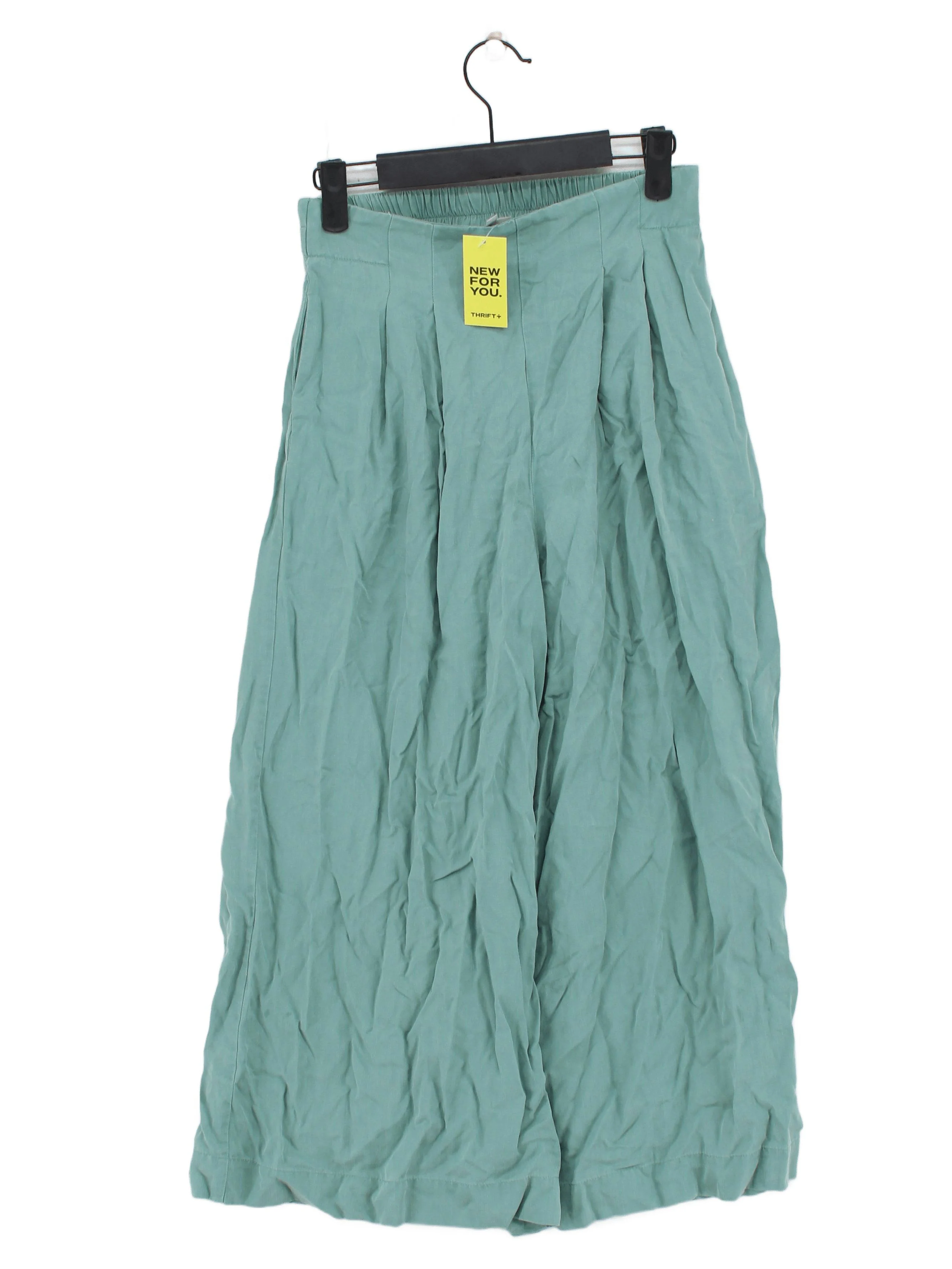 Oliver Bonas Women's Trousers UK 6 Green 100% Other Wide-Leg Cropped