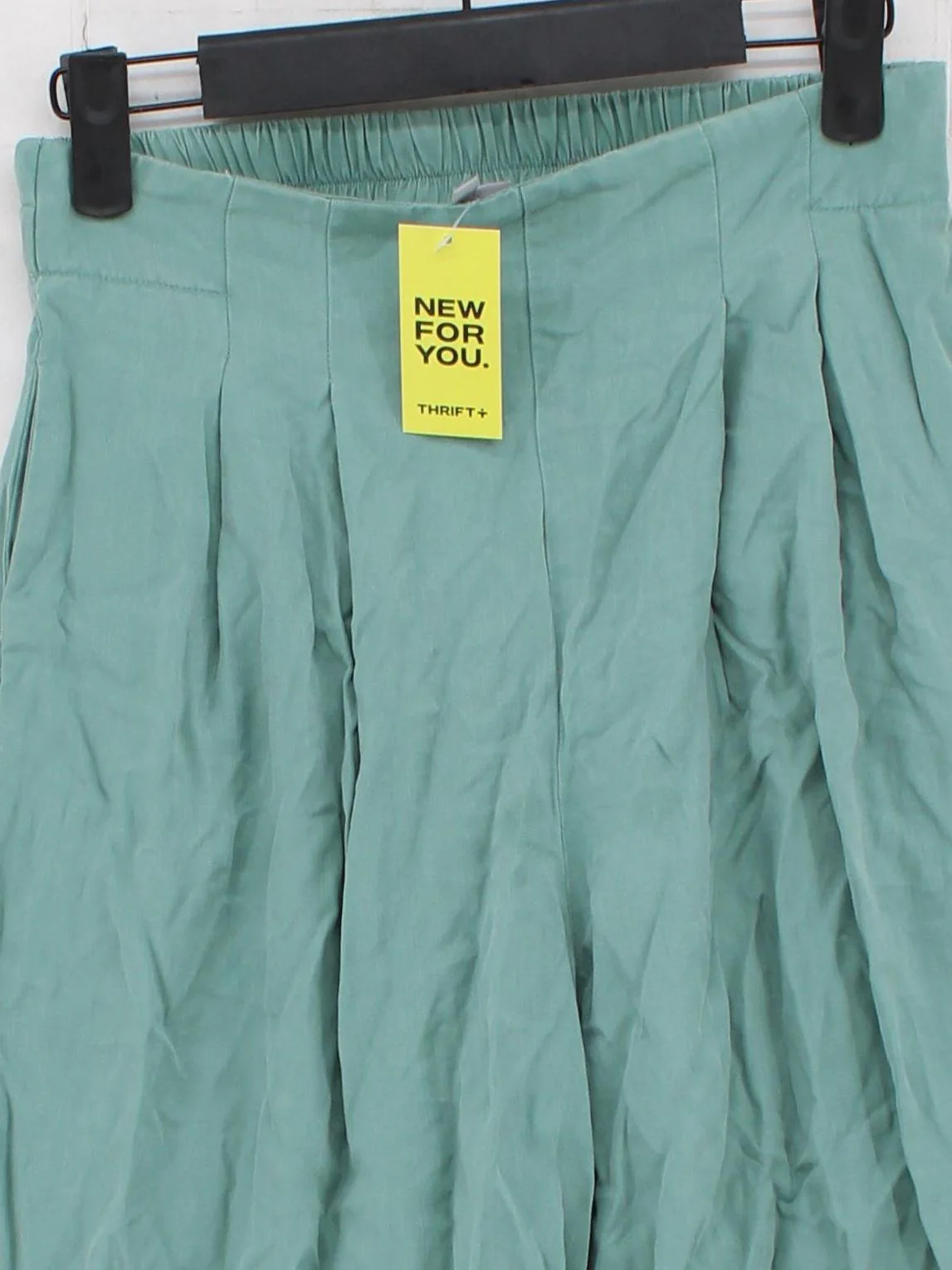 Oliver Bonas Women's Trousers UK 6 Green 100% Other Wide-Leg Cropped - Image 3