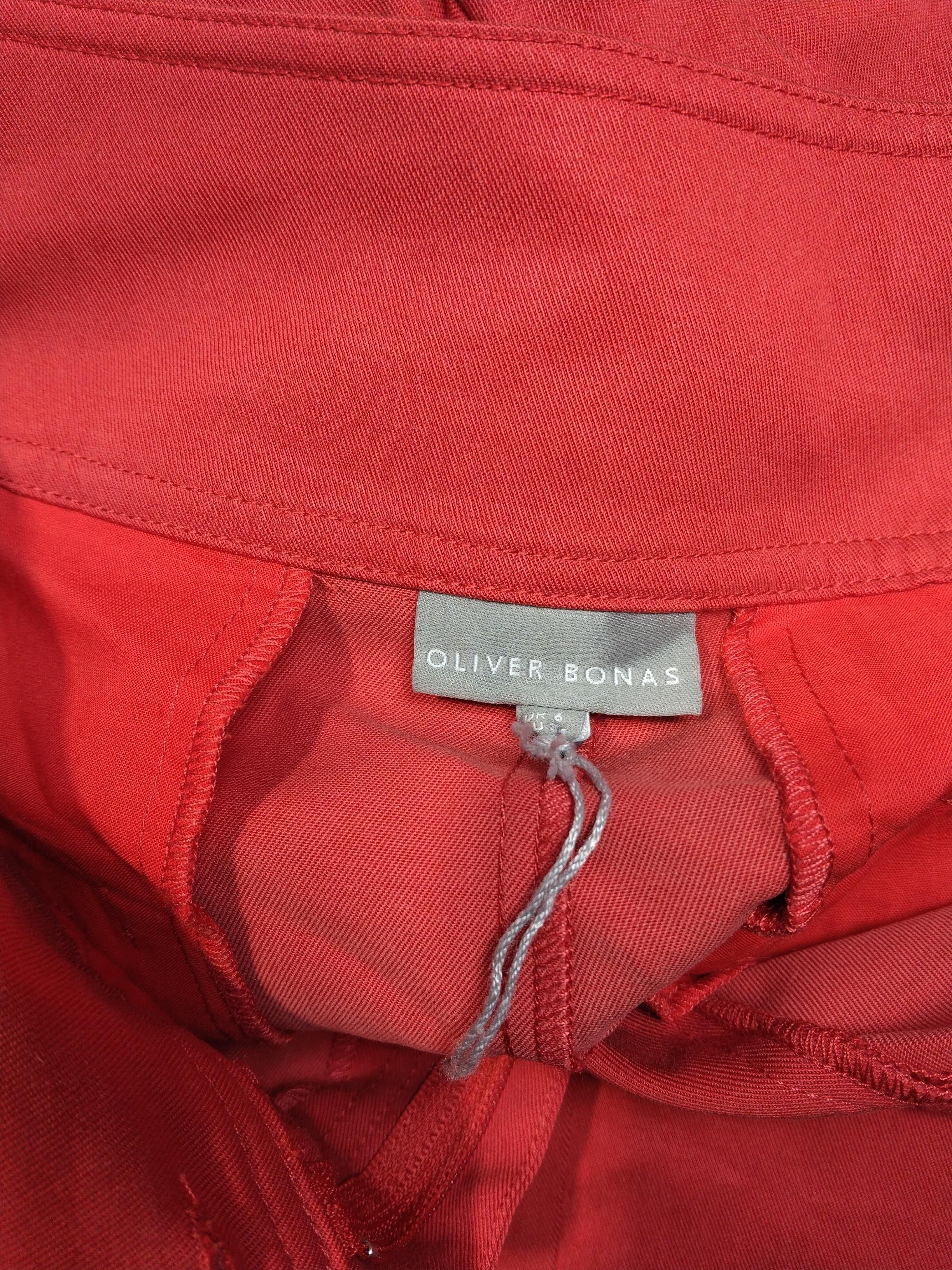 Oliver Bonas Women's Trousers UK 6 Red Lyocell Modal with Cotton, Elastane Chino - Image 5