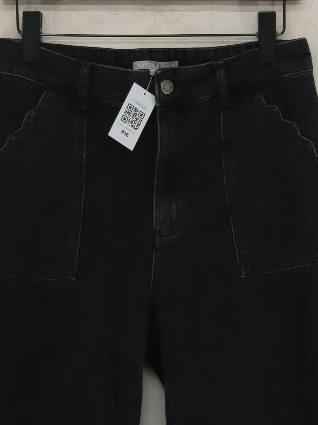 Oliver Bonas Women's Trousers UK 8 Black 100% Cotton Wide-Leg Cropped - Image 3