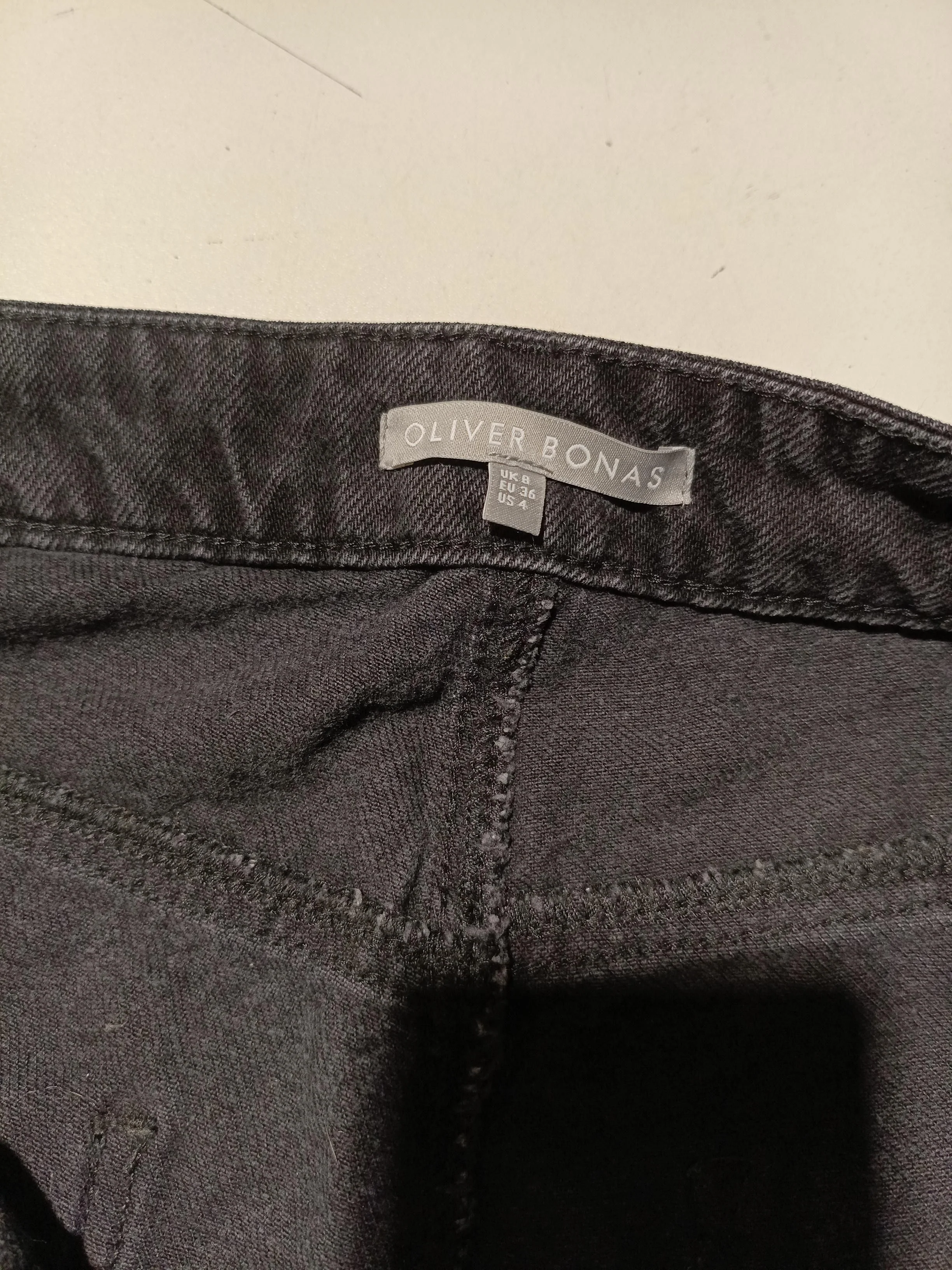 Oliver Bonas Women's Trousers UK 8 Black 100% Cotton Wide-Leg Cropped - Image 5