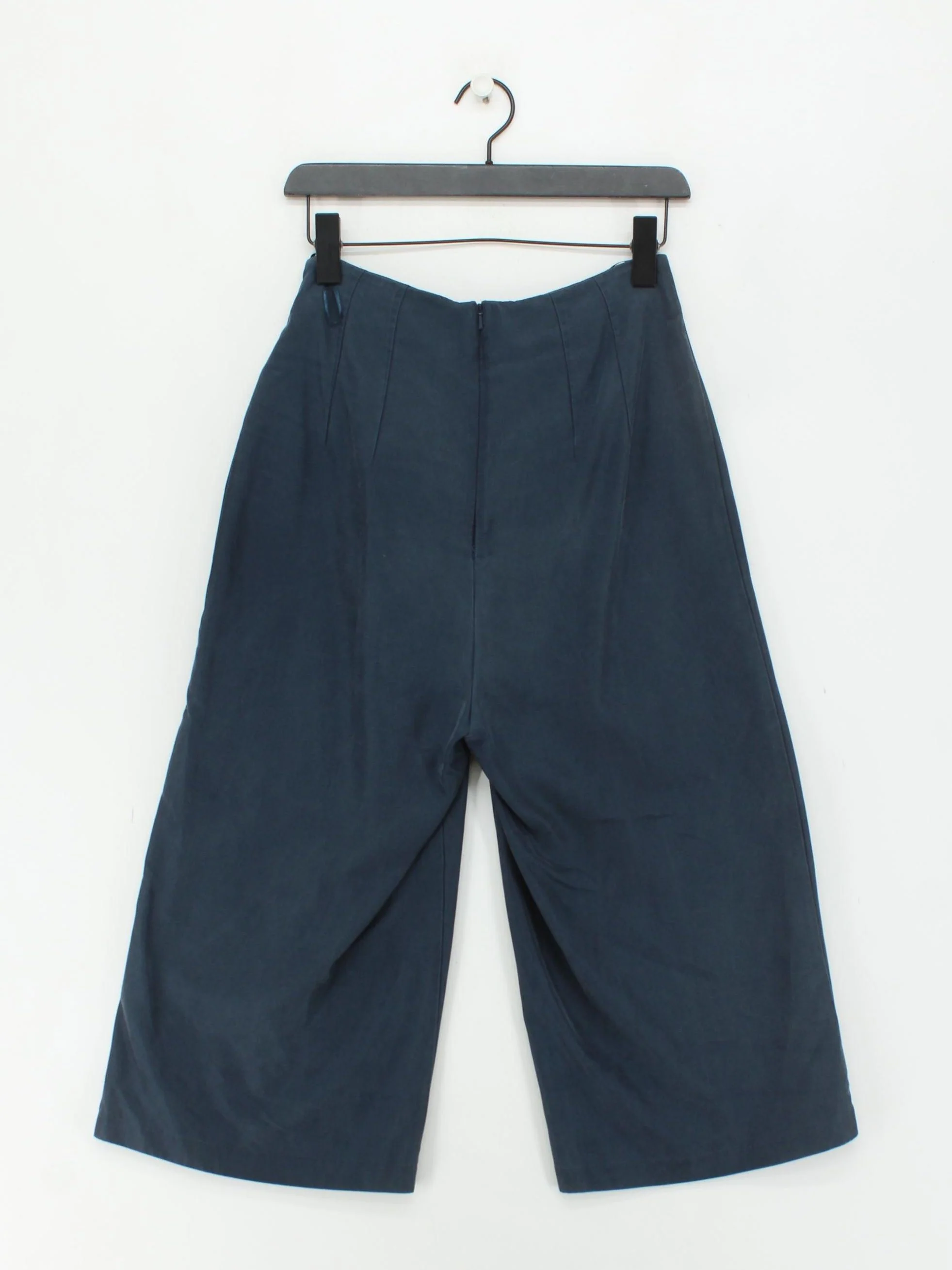 Oliver Bonas Women's Trousers UK 8 Blue Lyocell Modal with Polyester Cropped - Image 2