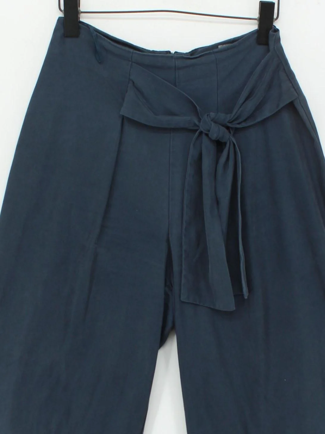 Oliver Bonas Women's Trousers UK 8 Blue Lyocell Modal with Polyester Cropped - Image 3