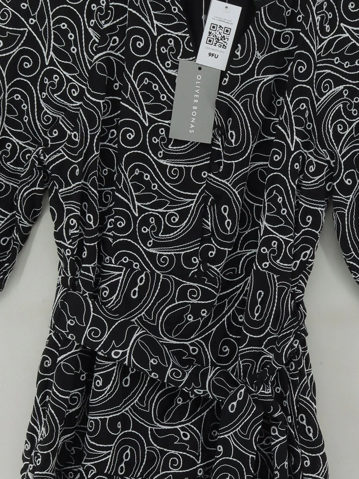 Oliver Bonas Wrap Mini Dress UK12 in Black - Image 3