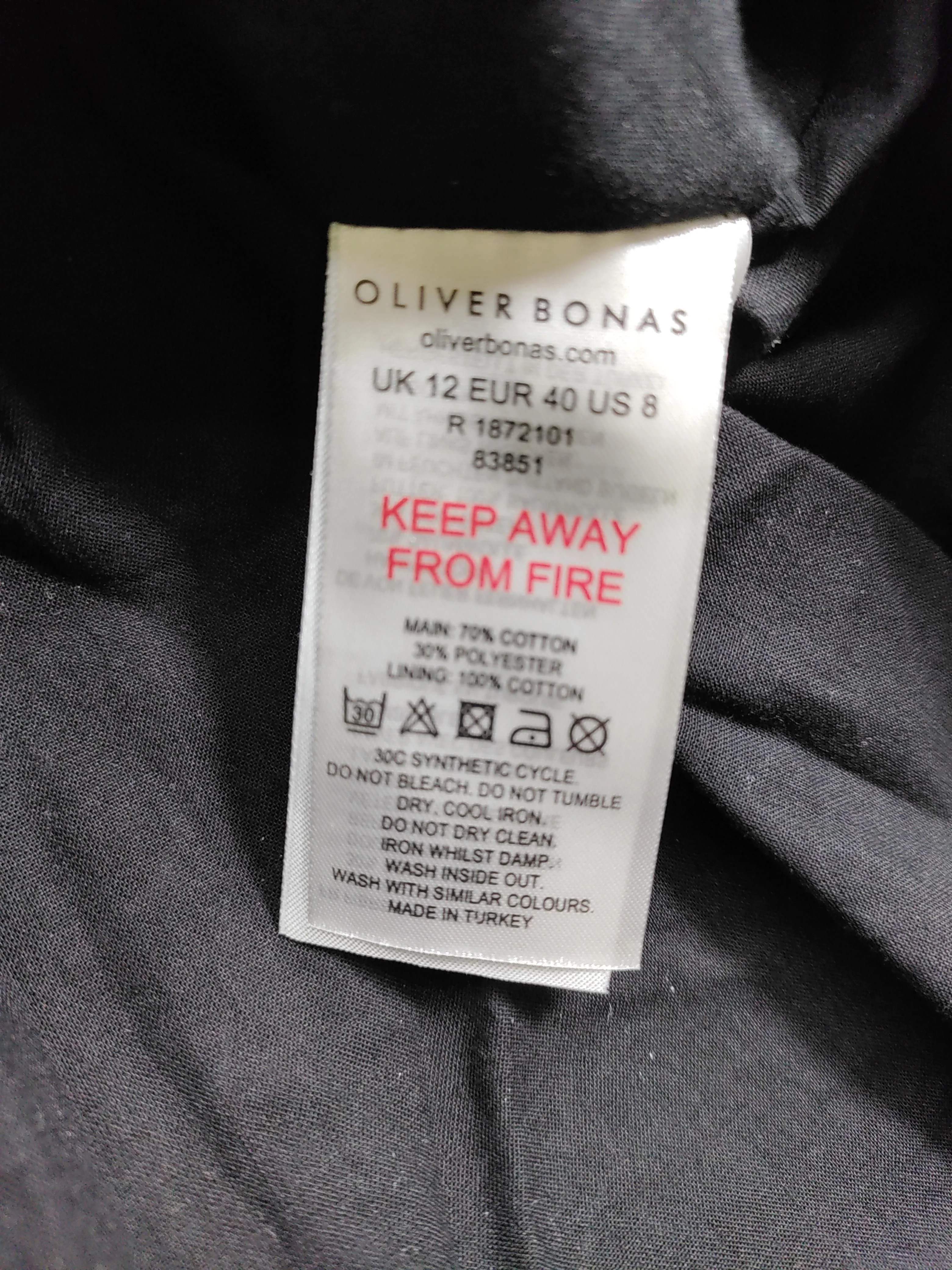 Oliver Bonas Wrap Mini Dress UK12 in Black - Image 6