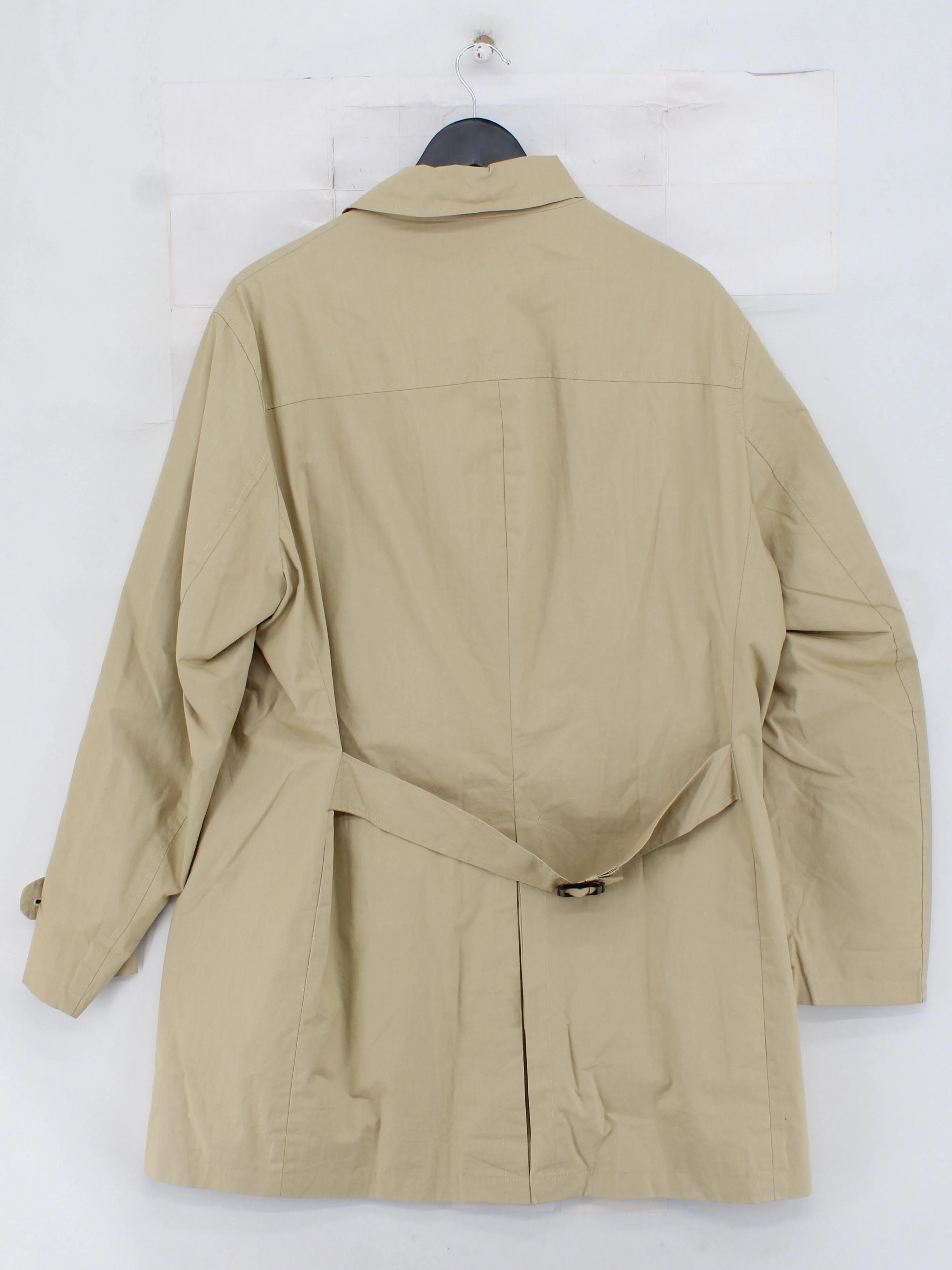 Oliver Spencer Men's Coat Chest: 44 in Tan Cotton with Viscose Trench Coat - Image 2