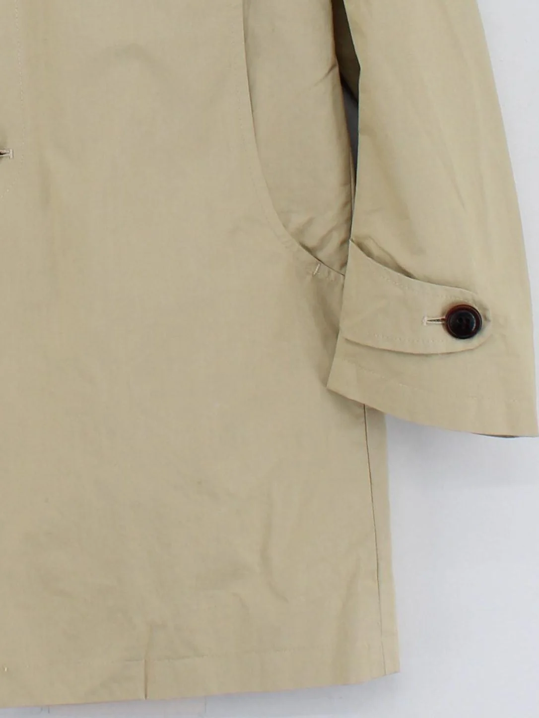 Oliver Spencer Men's Coat Chest: 44 in Tan Cotton with Viscose Trench Coat - Image 4