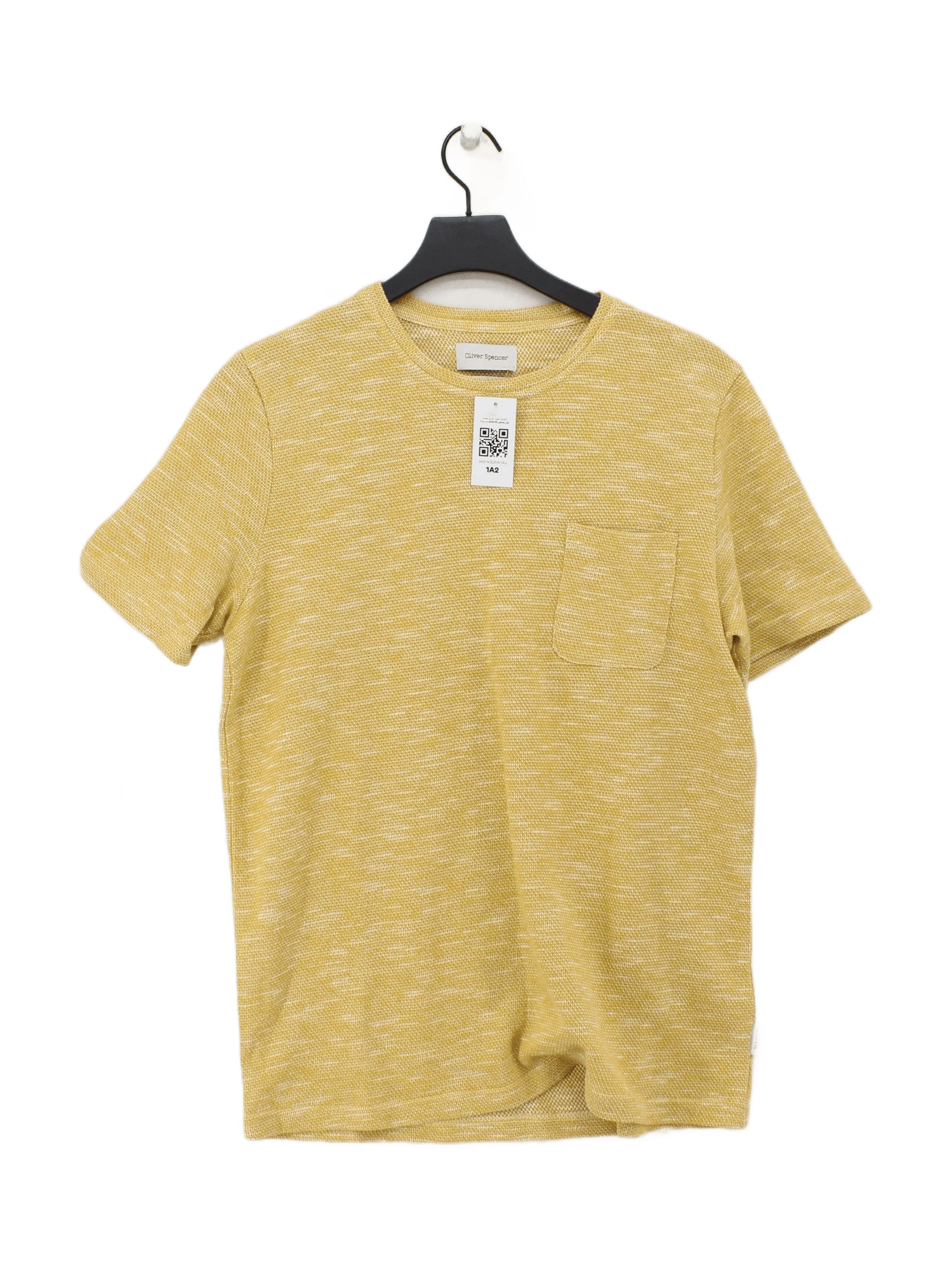Oliver Spencer Men's T-Shirt M Yellow Cotton with Polyester Basic
