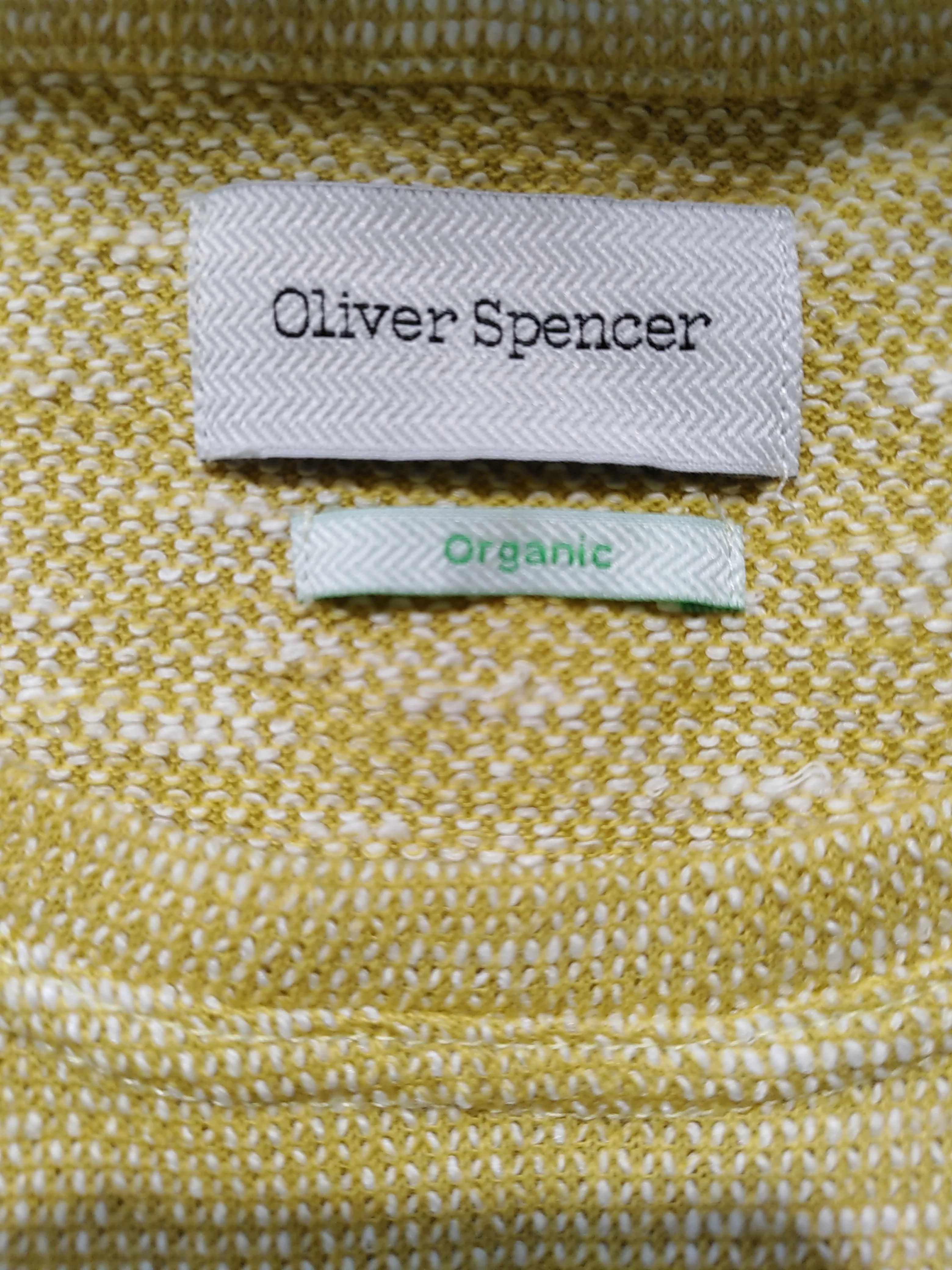 Oliver Spencer Men's T-Shirt M Yellow Cotton with Polyester Basic - Image 5