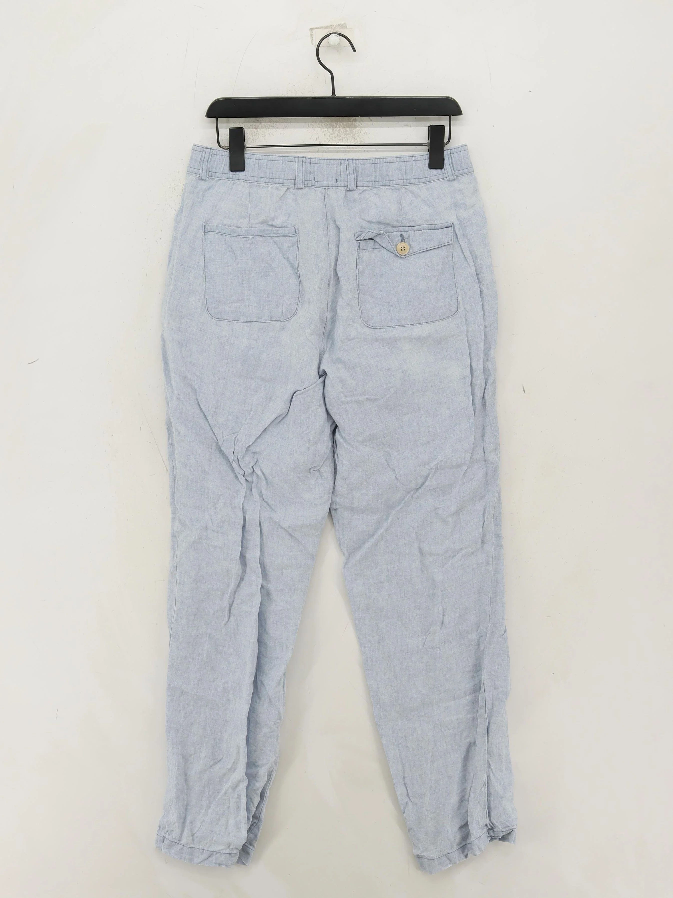Oliver Spencer Men's Trousers M Blue Linen with Polyester, Cotton Tapered Chino - Image 2