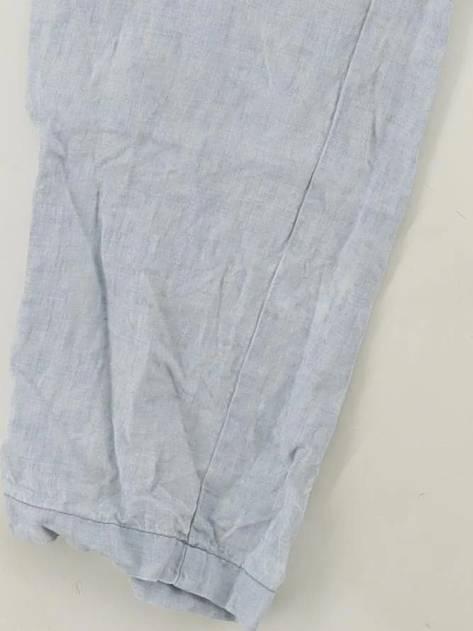 Oliver Spencer Men's Trousers M Blue Linen with Polyester, Cotton Tapered Chino - Image 4