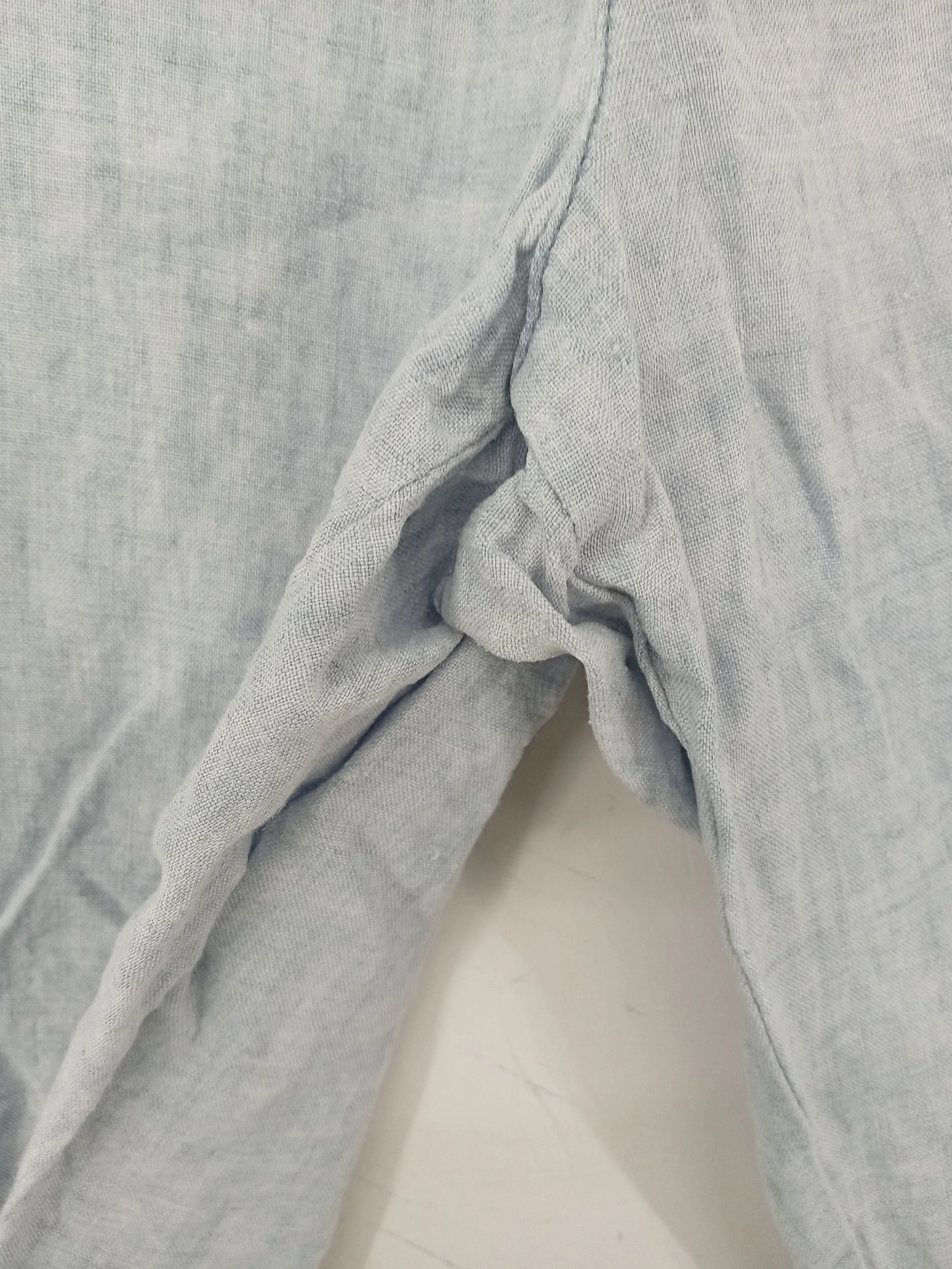 Oliver Spencer Men's Trousers M Blue Linen with Polyester, Cotton Tapered Chino - Image 5