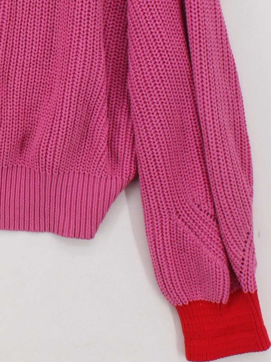 OMNES Women's Cardigan L Pink 100% Cotton V-Neck Cardigan - Image 4