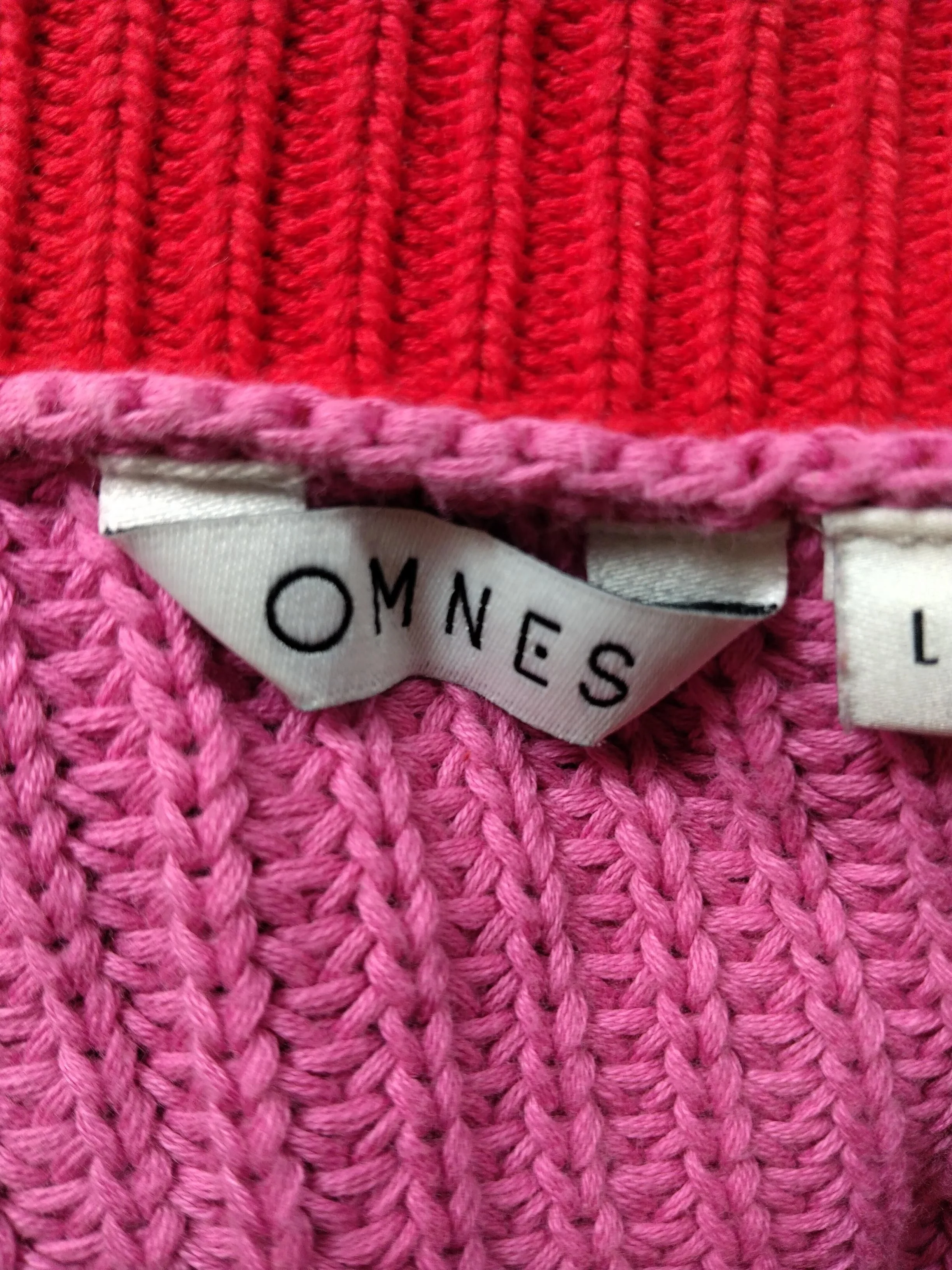 OMNES Women's Cardigan L Pink 100% Cotton V-Neck Cardigan - Image 7