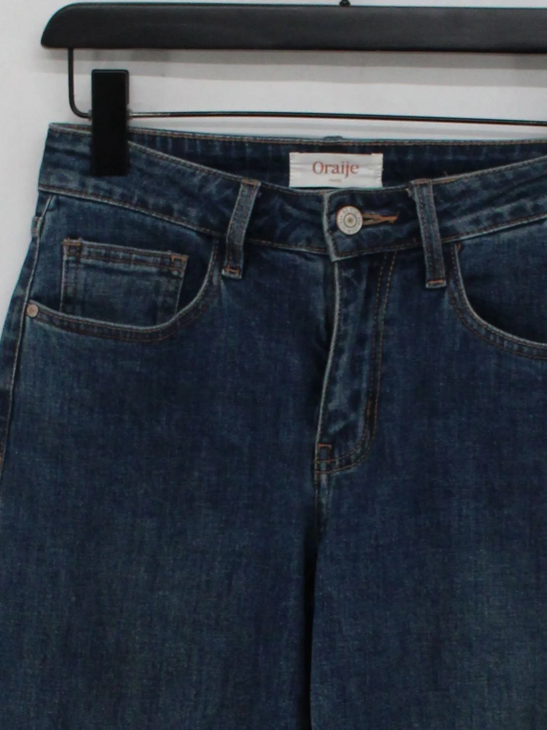 Oraije Women's Jeans XS Blue Cotton with Elastane Wide-Leg - Image 3