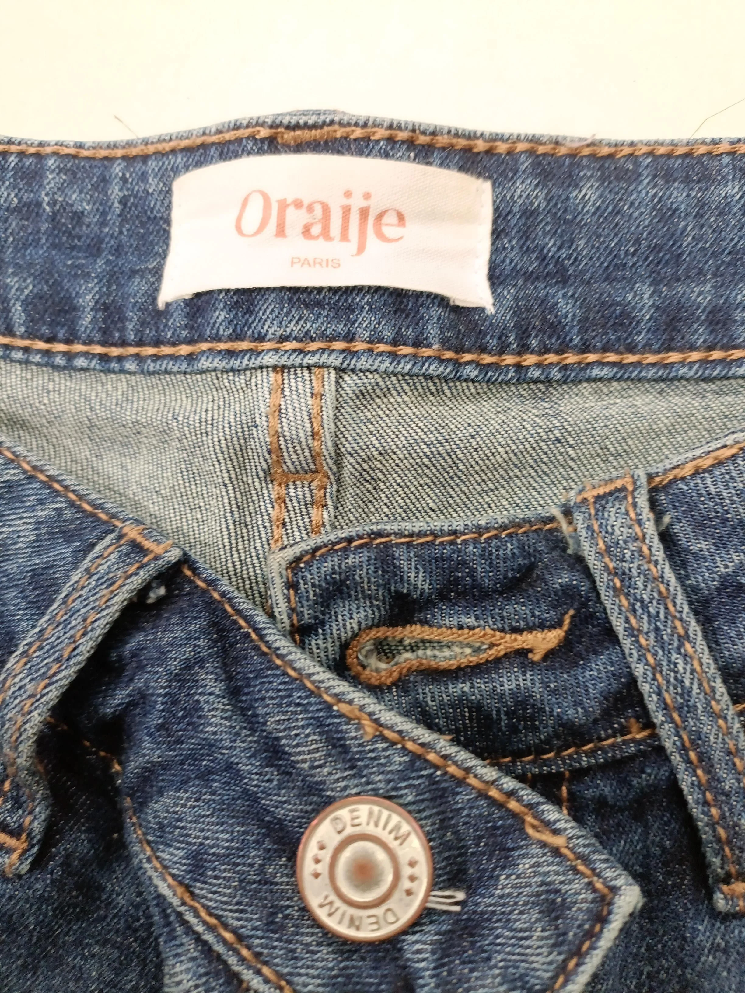 Oraije Women's Jeans XS Blue Cotton with Elastane Wide-Leg - Image 5