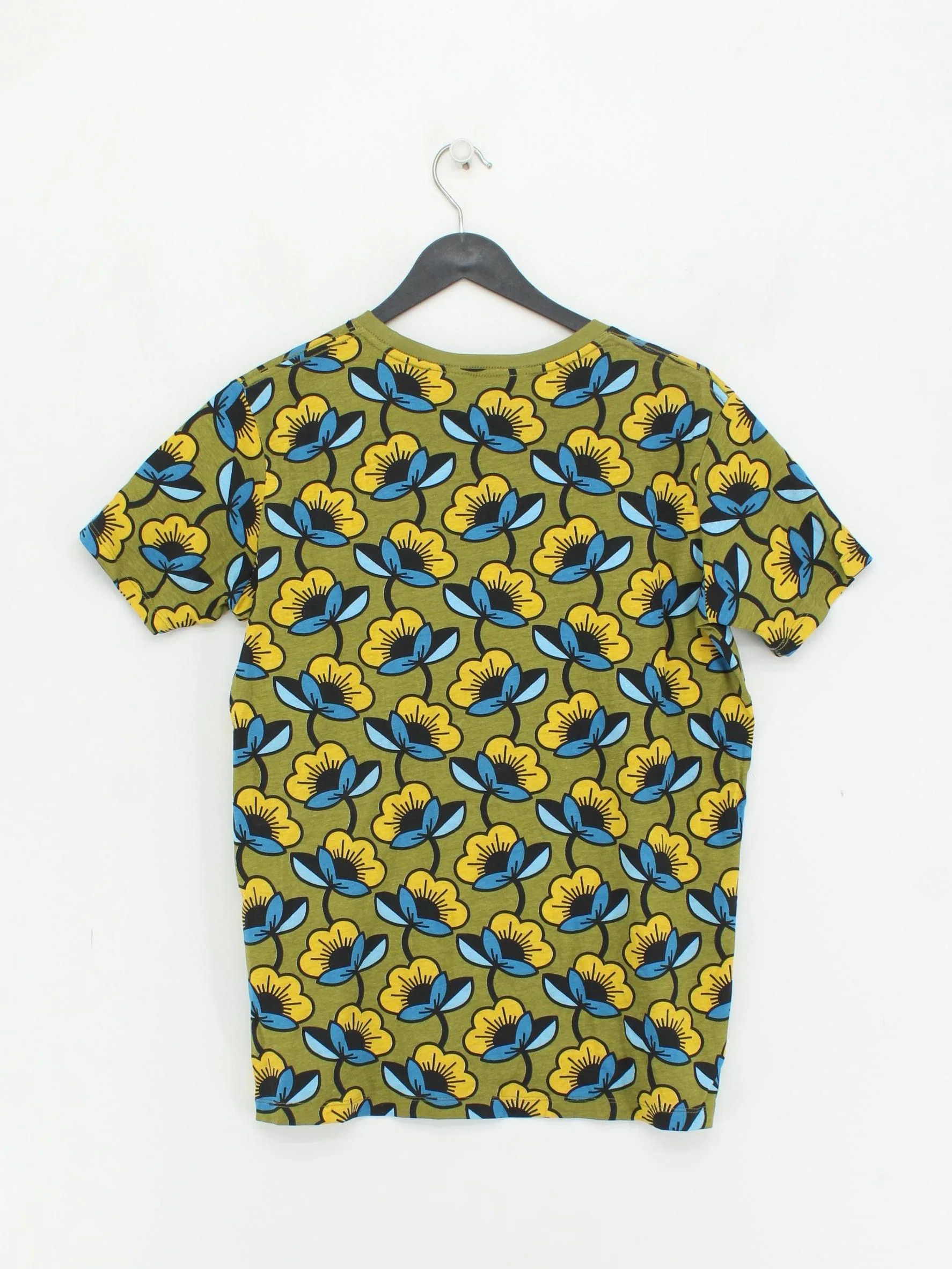 Orla Kiely Men's T-Shirt M Green Floral 100% Cotton Basic - Image 2