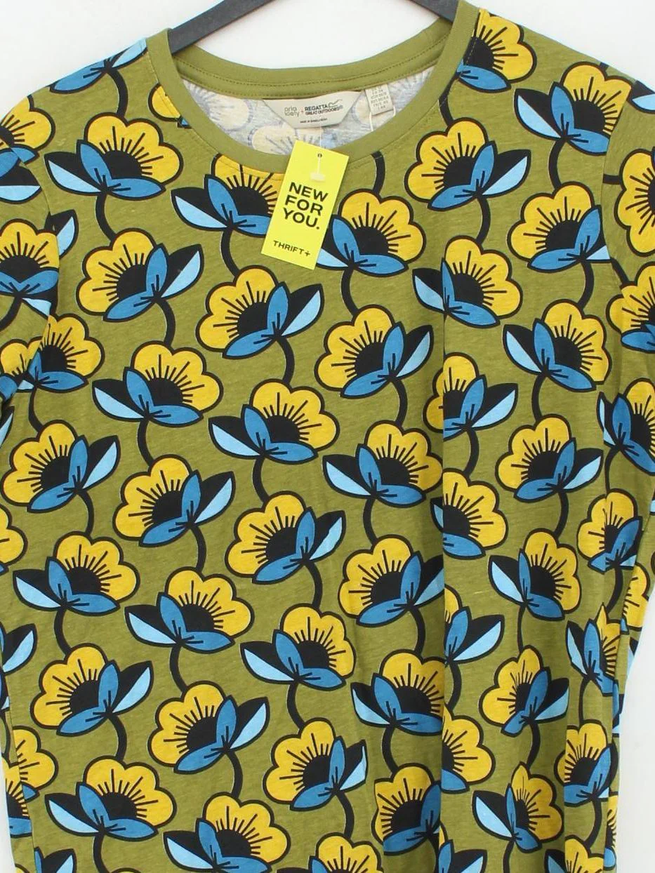 Orla Kiely Men's T-Shirt M Green Floral 100% Cotton Basic - Image 3