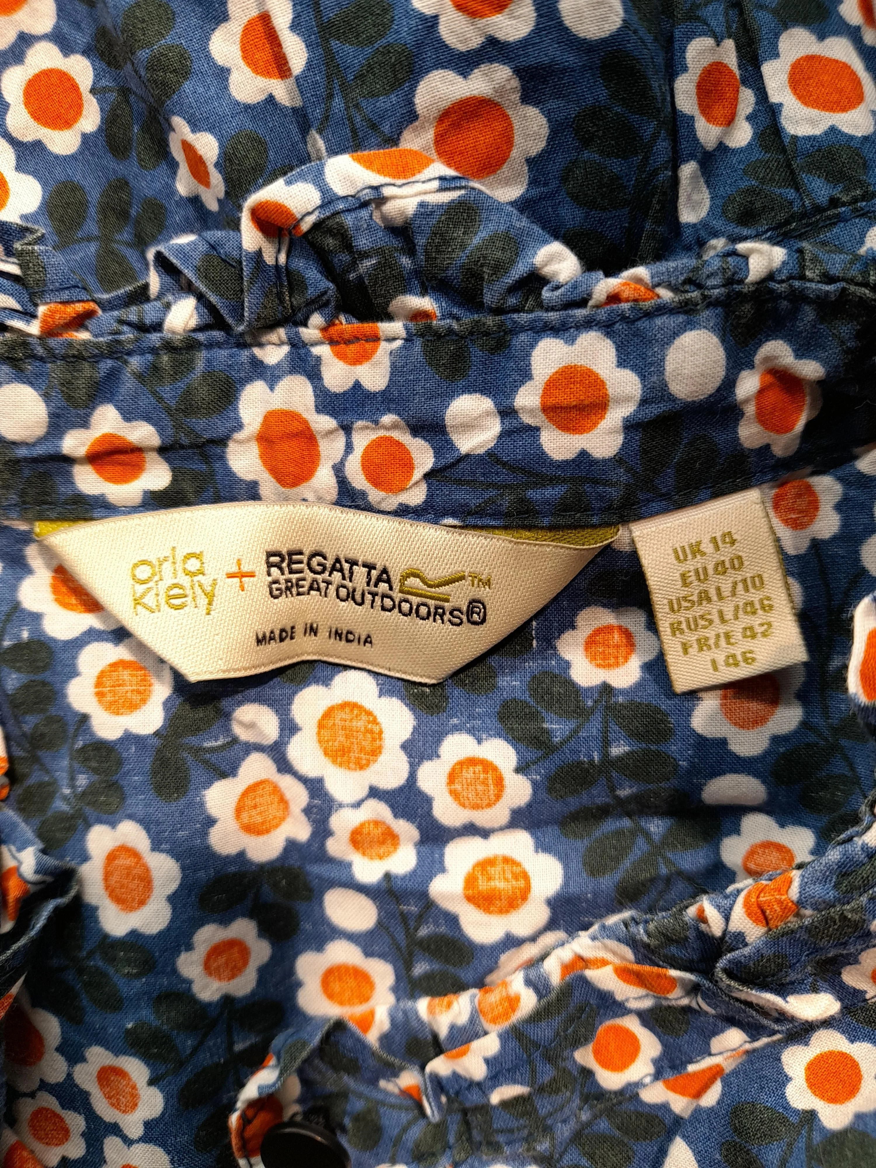 Orla Kiely Shirt Midi Dress UK10 in Blue - Image 5