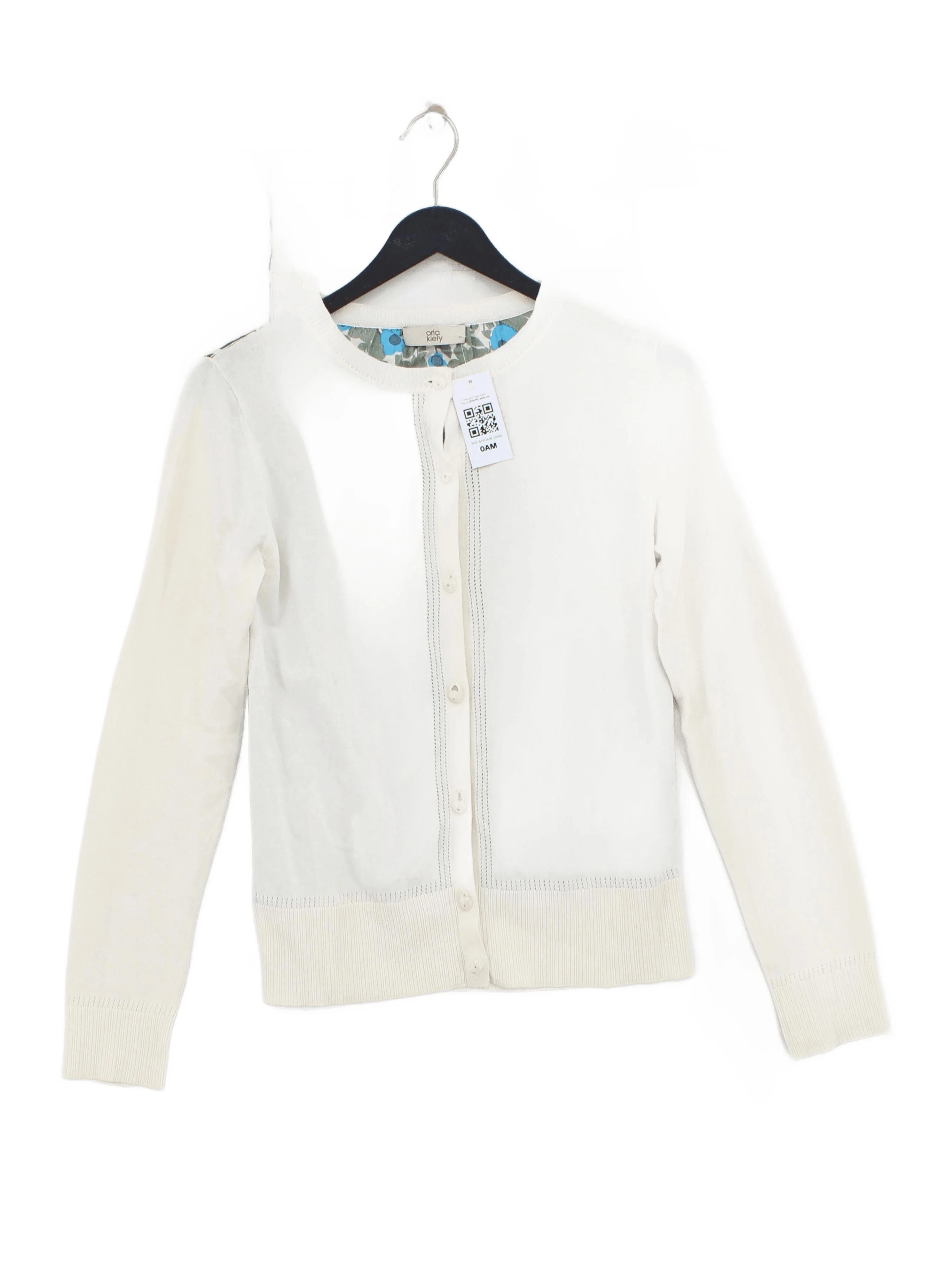 Orla Kiely Women's Cardigan S Cream Floral 100% Other Round Neck Cardigan