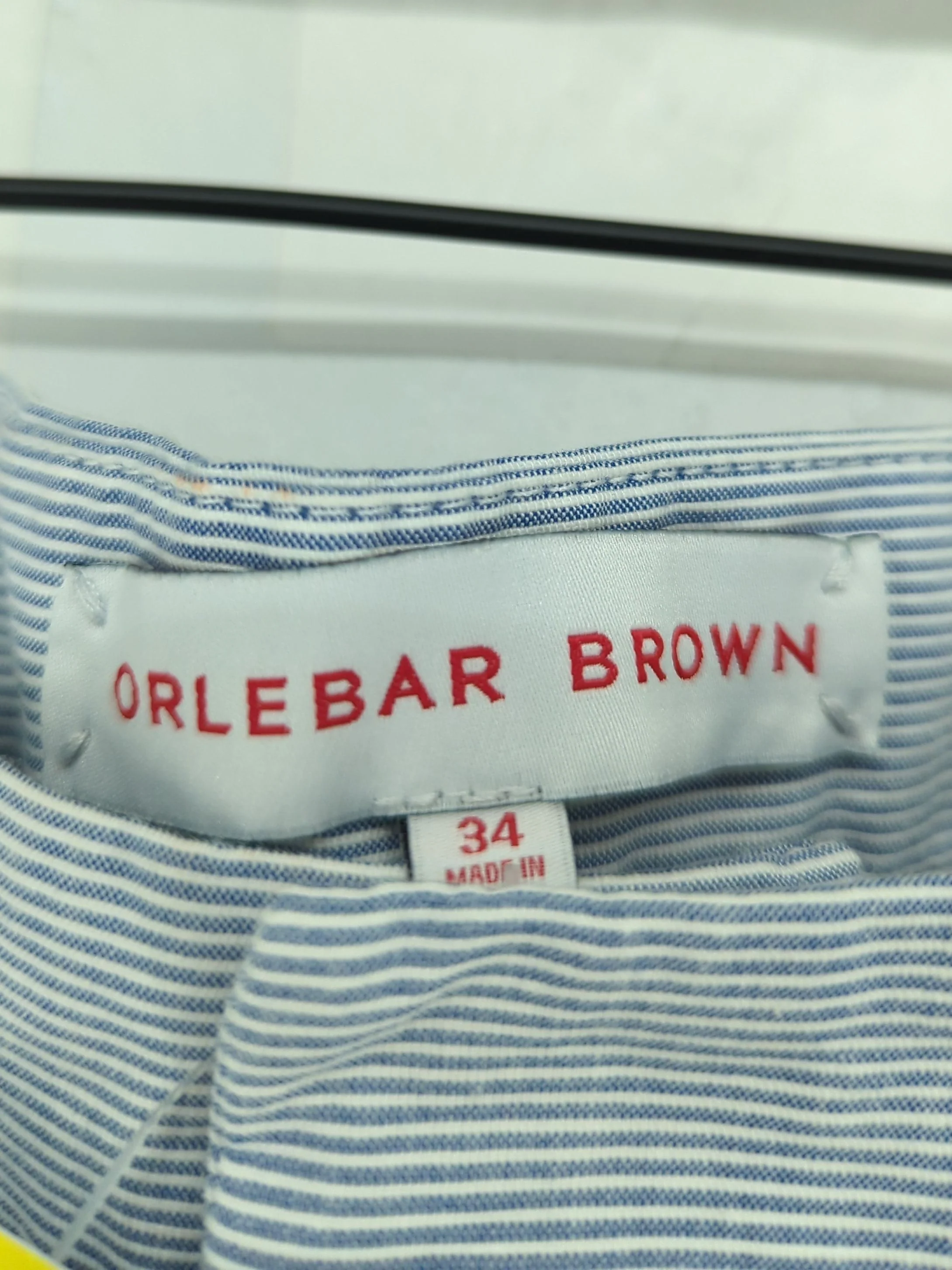 Orlebar Brown Men's Shorts W 34 in Blue Striped 100% Cotton Chino - Image 5