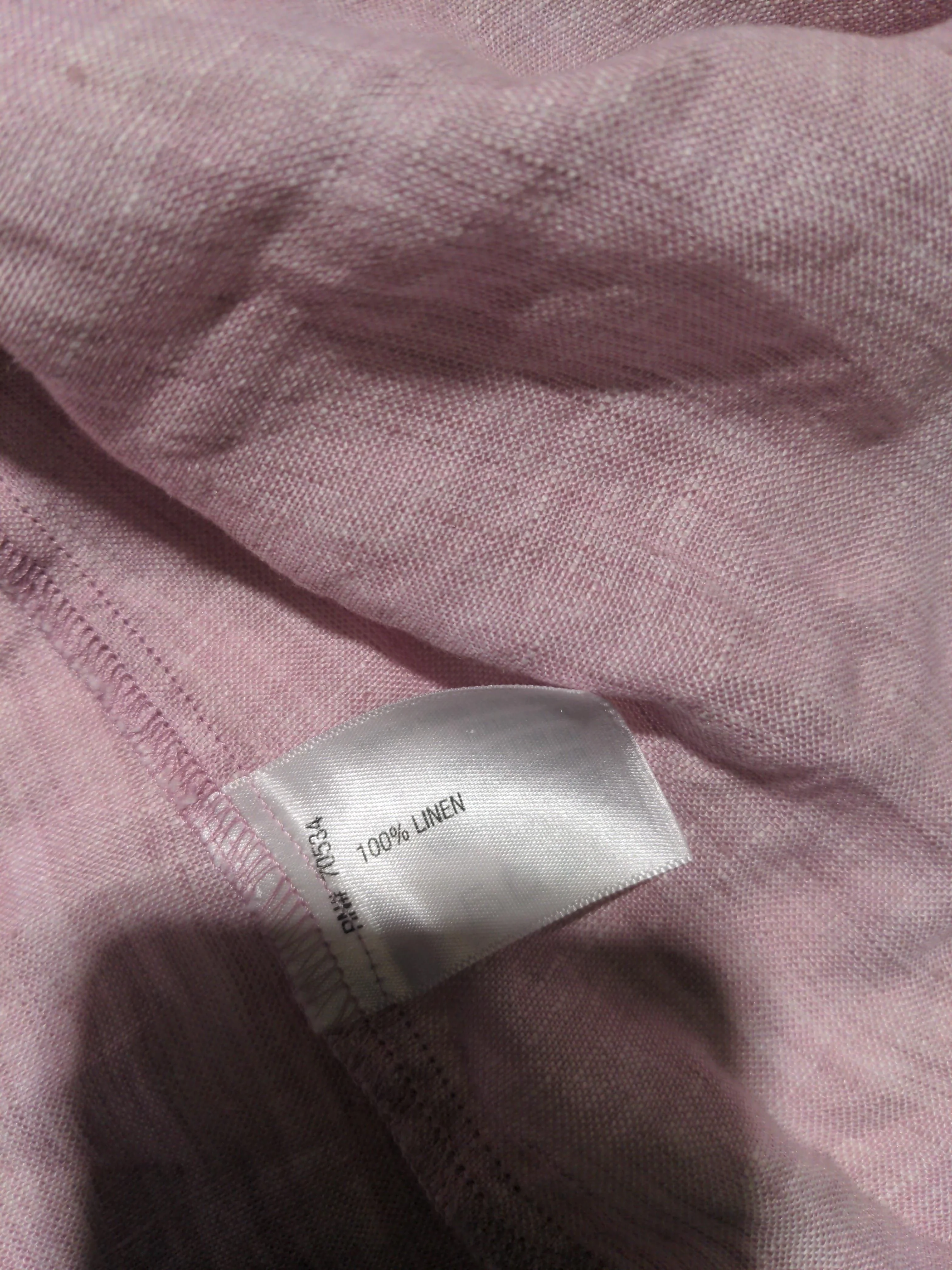 Orvis Women's Shirt XL Pink 100% Linen 3/4 Sleeve V-Neck Basic - Image 6