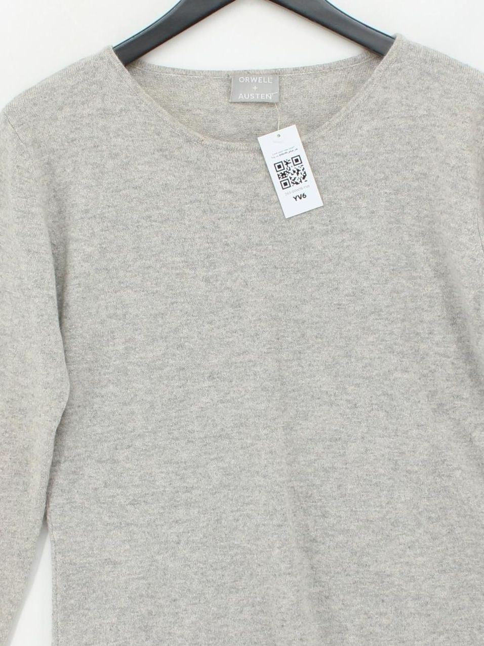 Orwell + Austen Women's Jumper S Grey 100% Cashmere Round Neck Pullover - Image 3