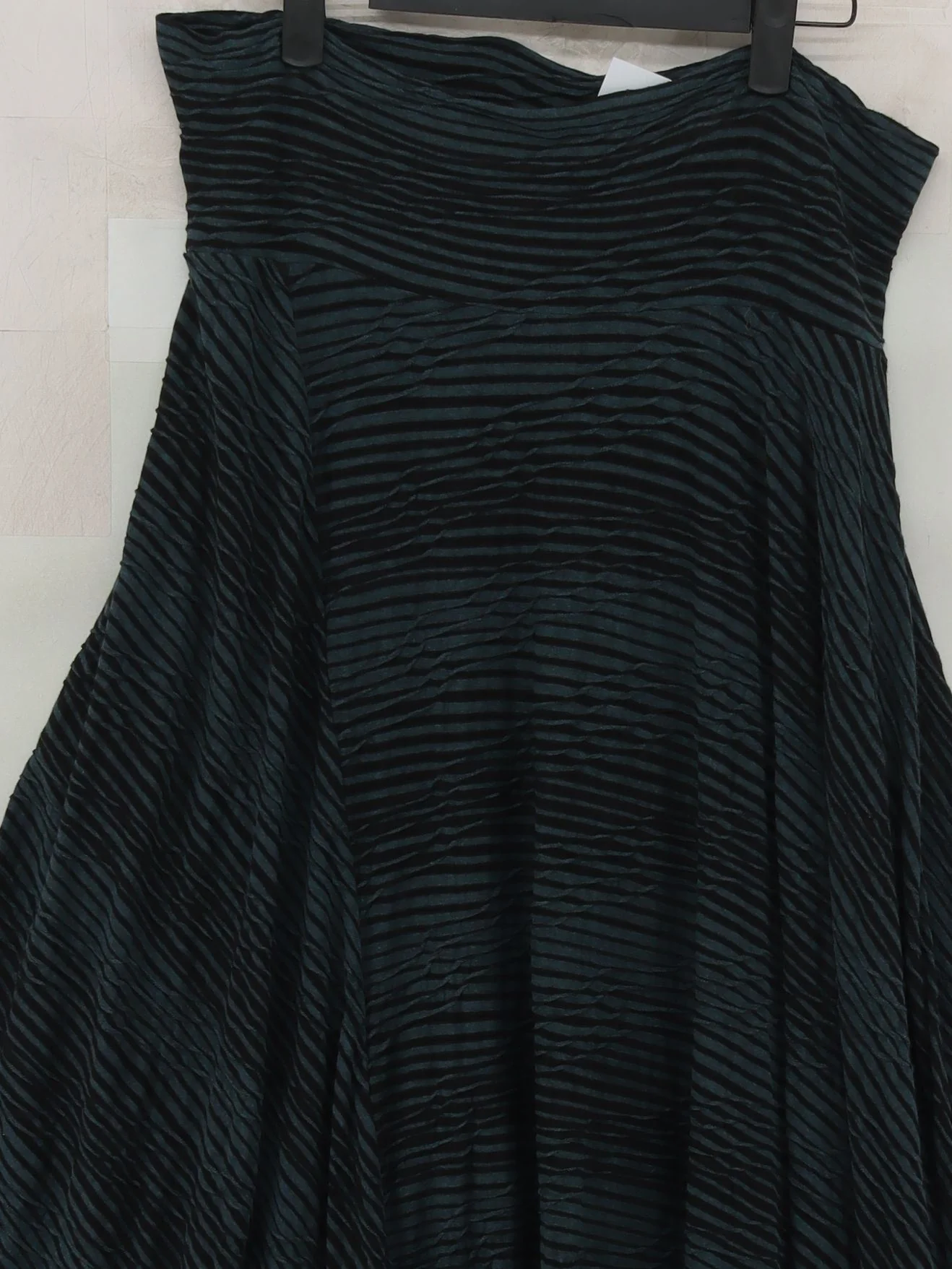 OSKA Women's Midi Skirt S Grey Striped Viscose with Elastane Midi A-Line - Image 3