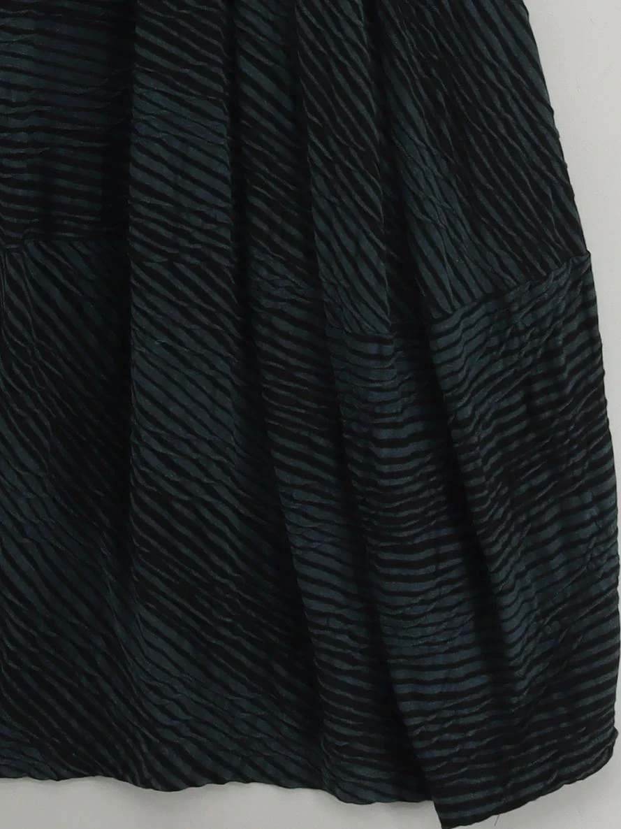 OSKA Women's Midi Skirt S Grey Striped Viscose with Elastane Midi A-Line - Image 4
