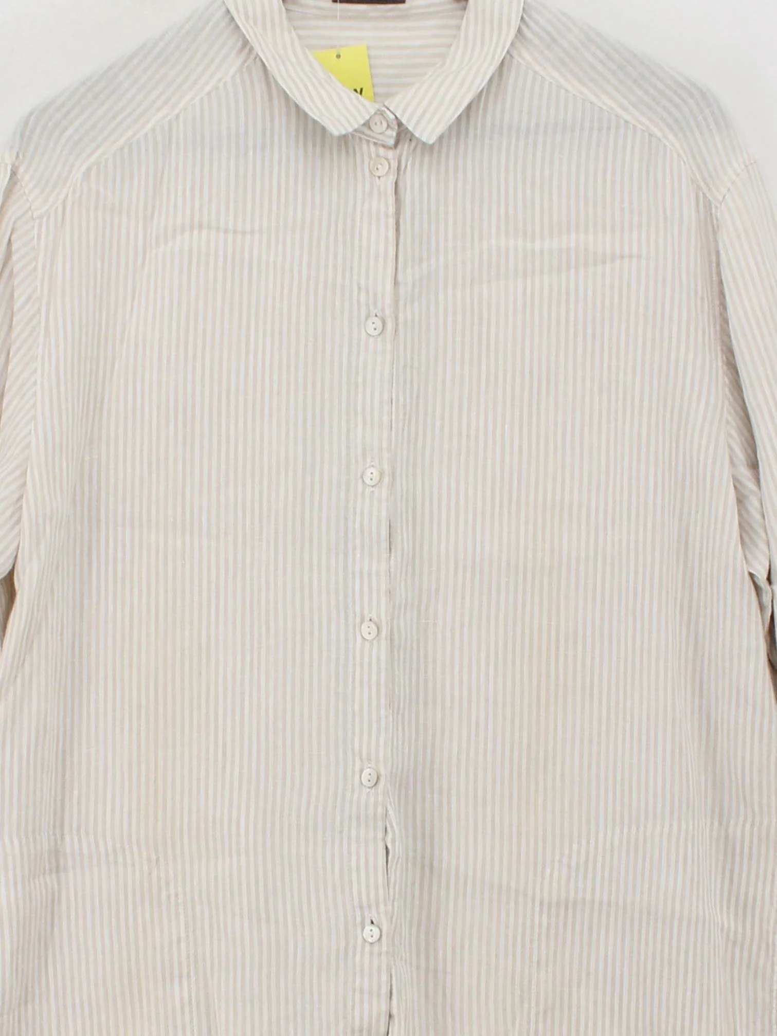OSKA Women's Shirt UK 2 Cream Striped 100% Other 3/4 Sleeve Collared Basic - Image 3