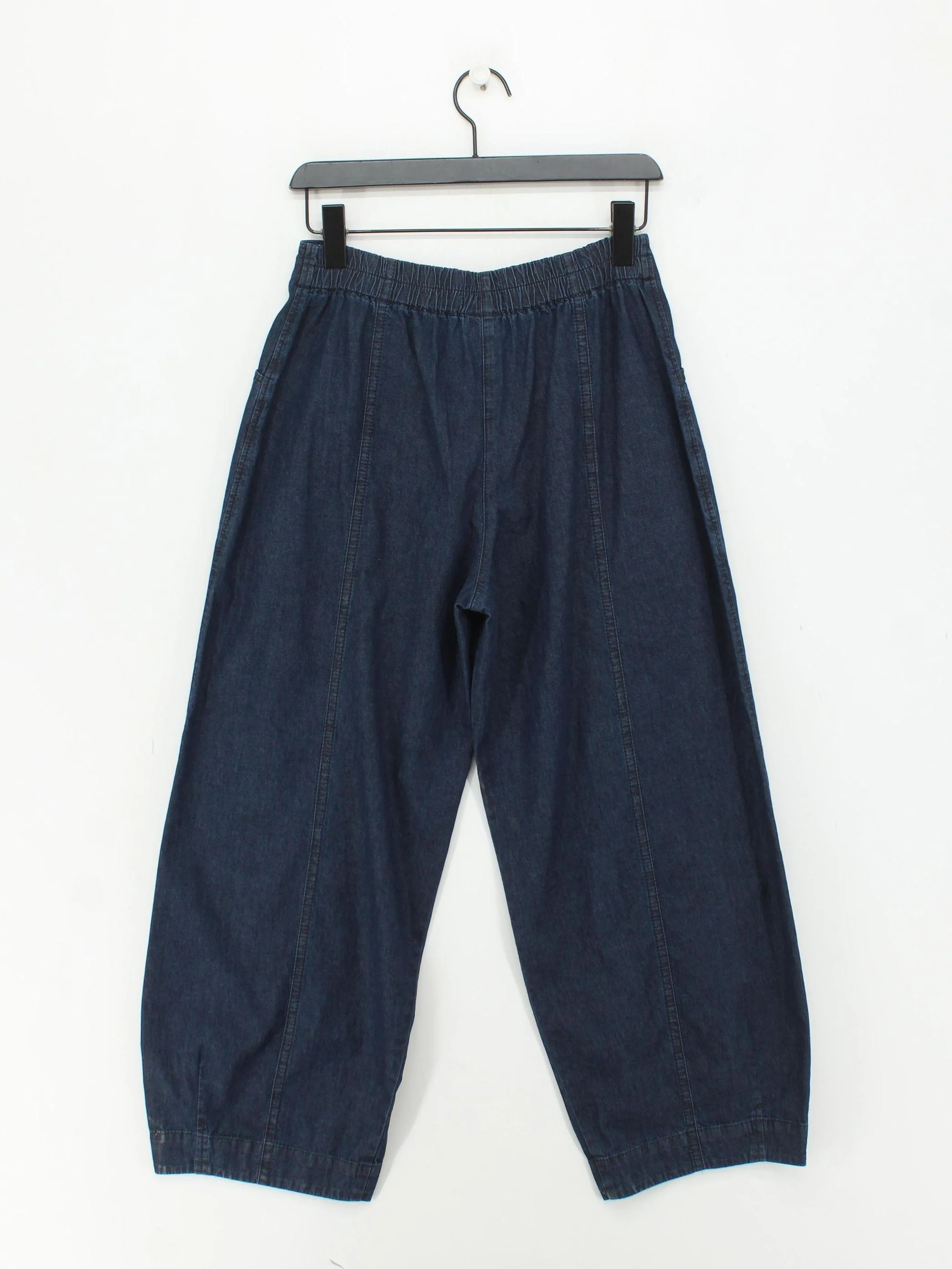 OSKA Women's Trousers S Blue 100% Cotton Wide-Leg Cropped - Image 2