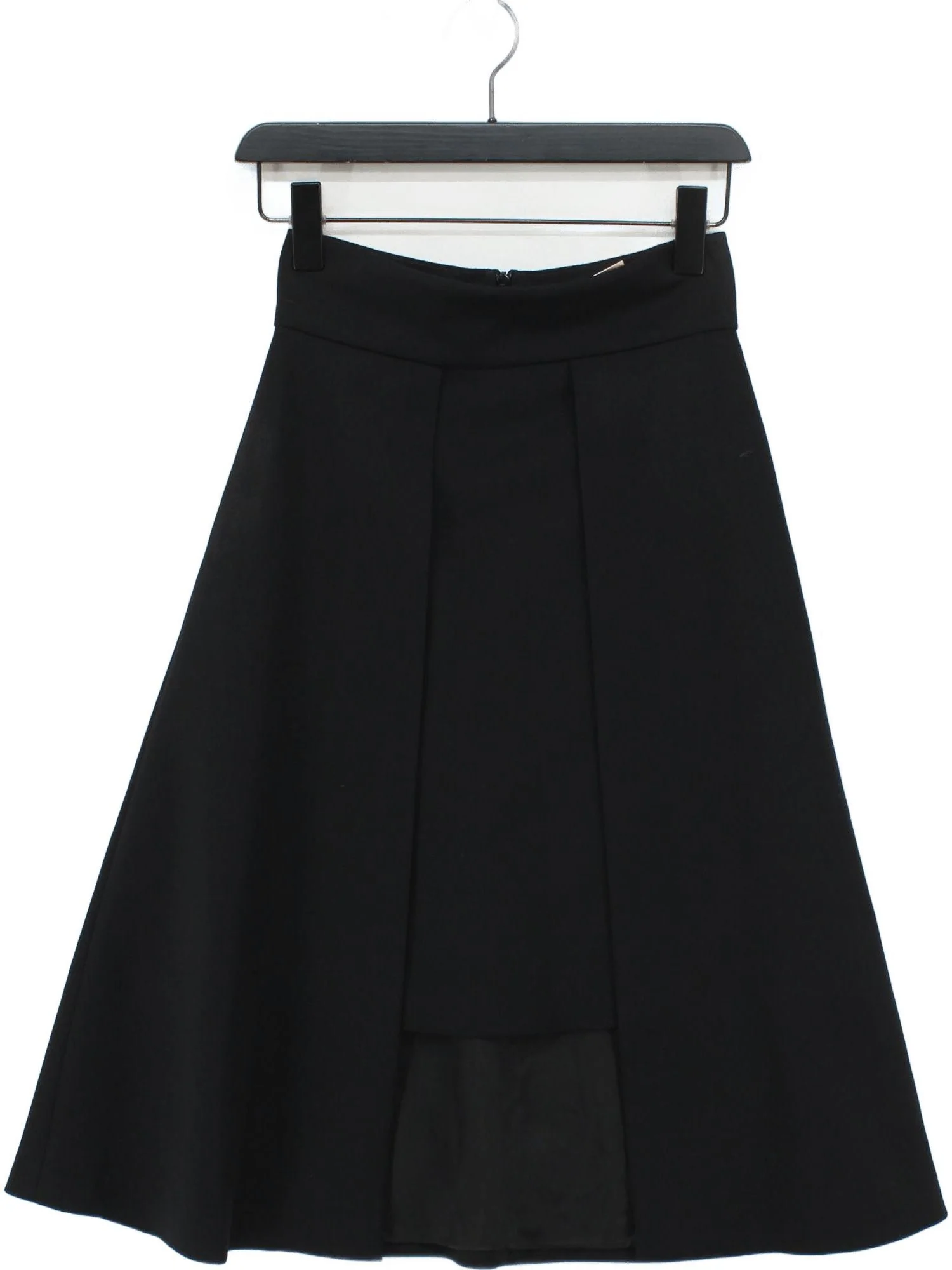 Osman Women's Midi Skirt UK 8 Black Wool with Nylon, Elastane Midi A-Line