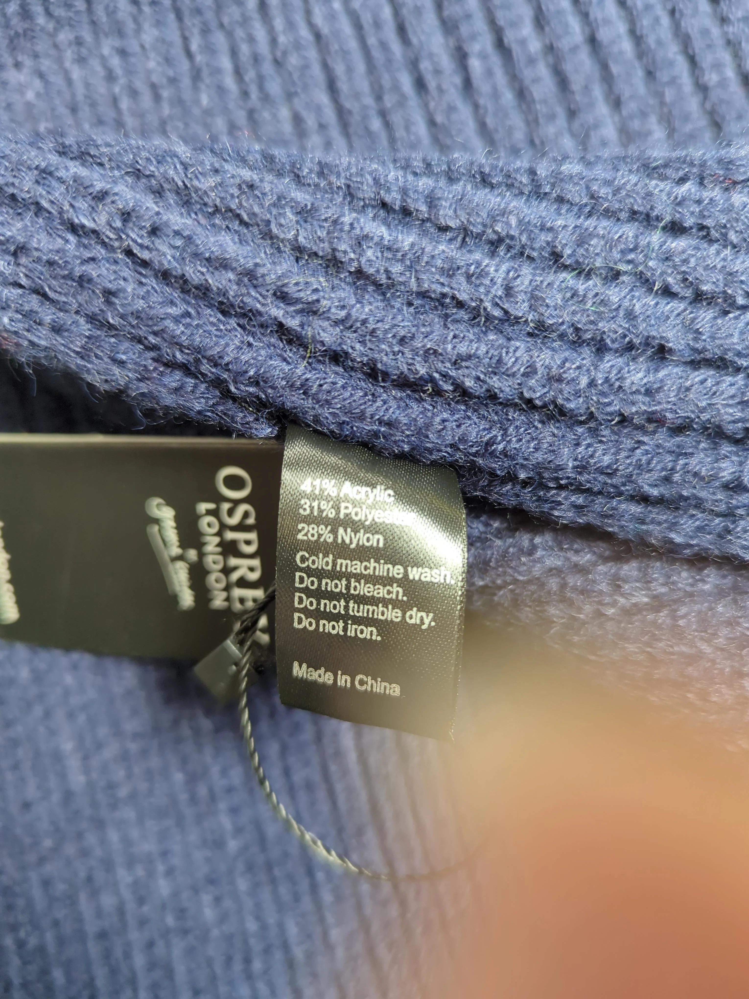 Osprey London Men's Scarf Blue Acrylic with Polyester, Nylon Scarf - Image 7