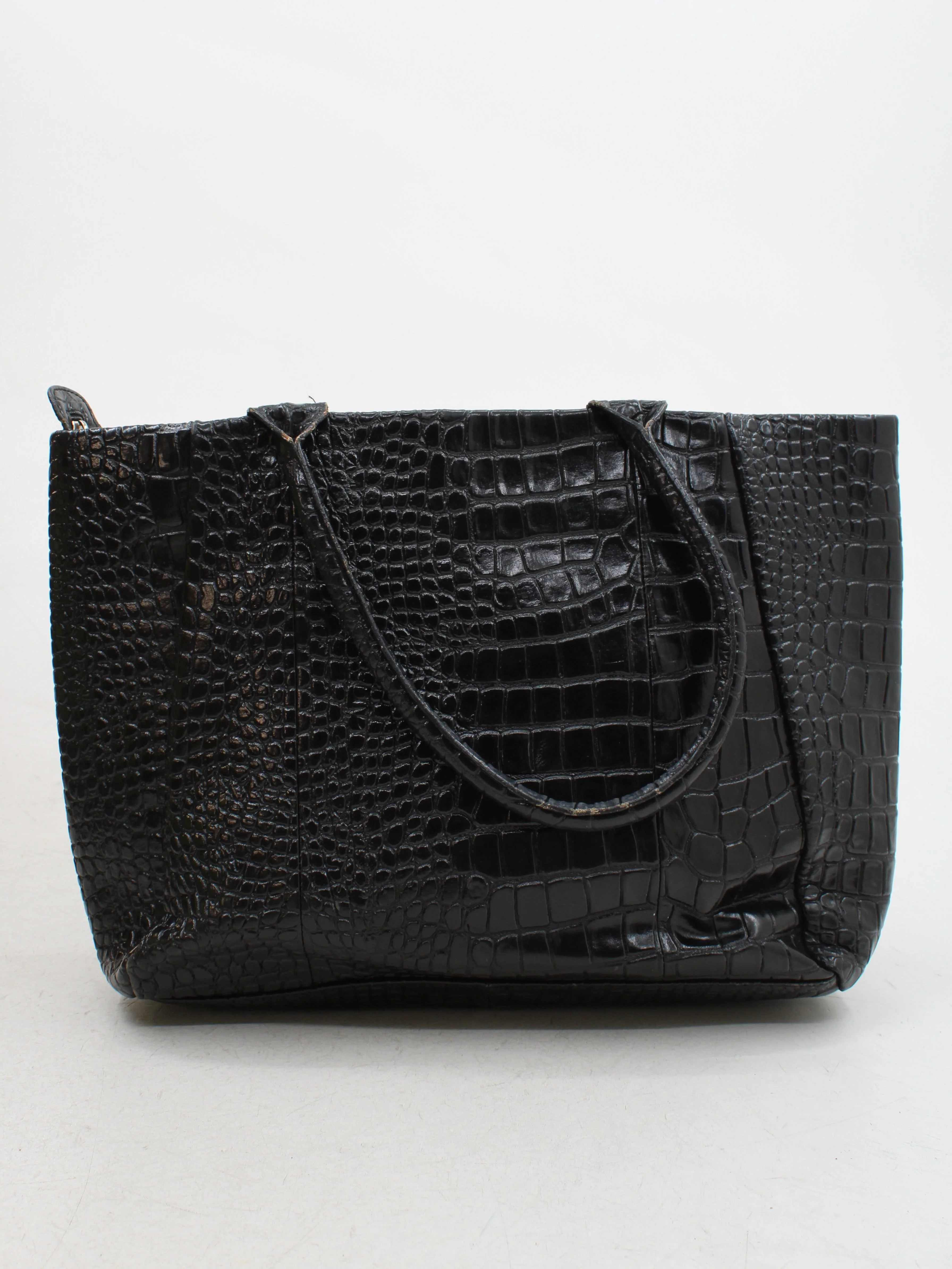 Osprey London Women's Bag Black Animal Print 100% Faux Leather Tote - Image 2