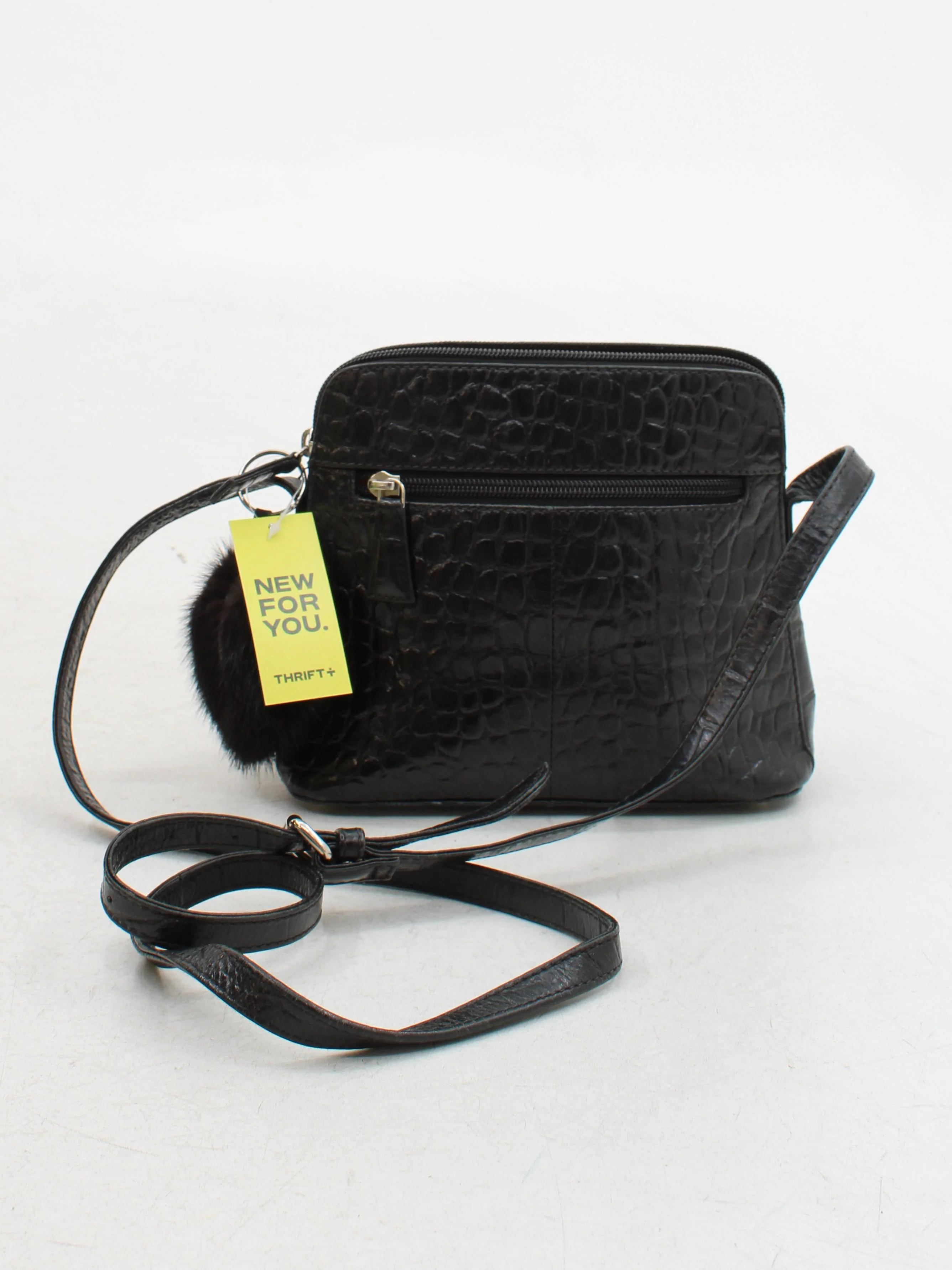 Osprey London Women's Bag Black Animal Print 100% Leather Crossbody - Image 2