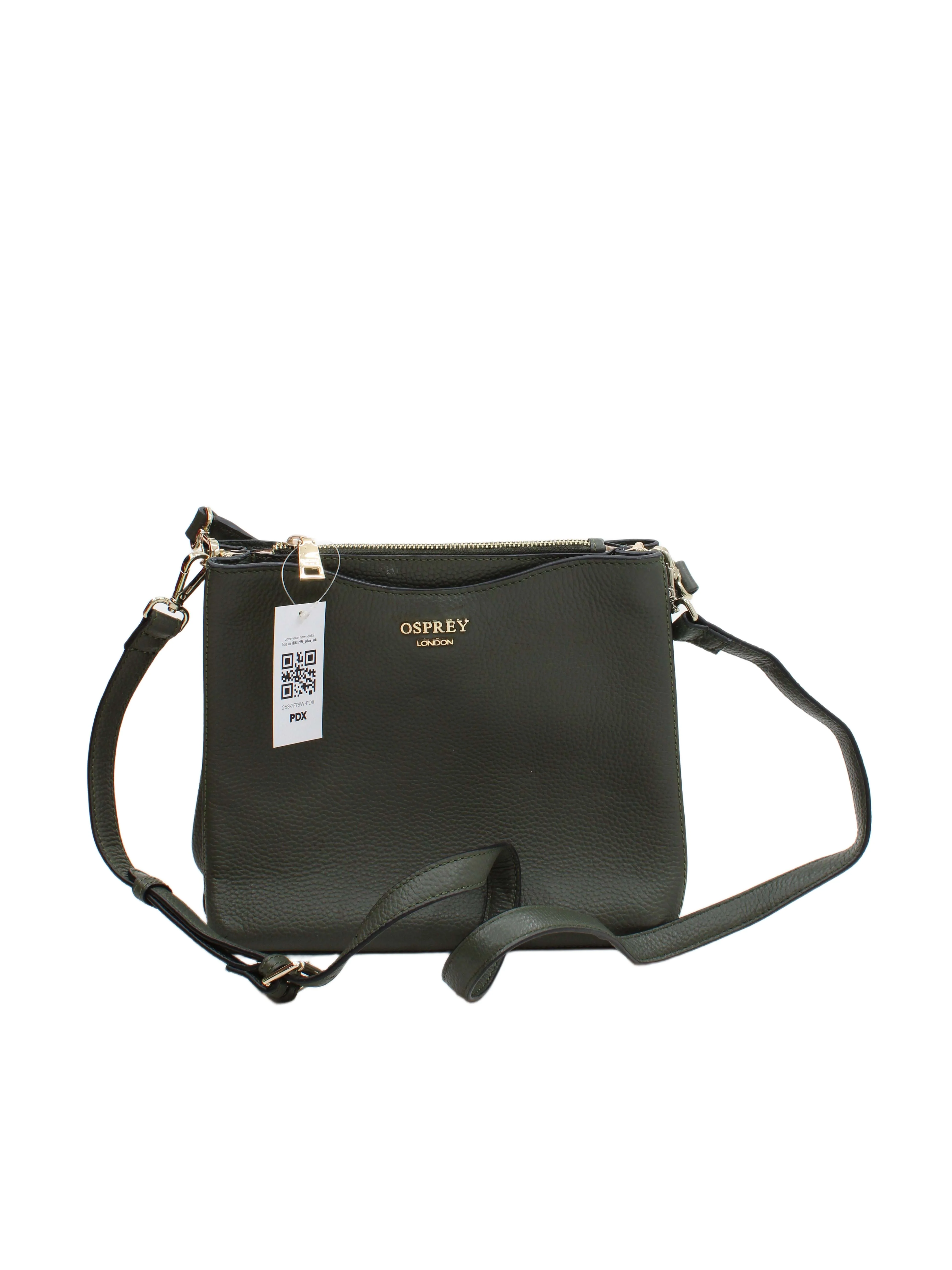 Osprey London Women's Bag Green 100% Leather Crossbody