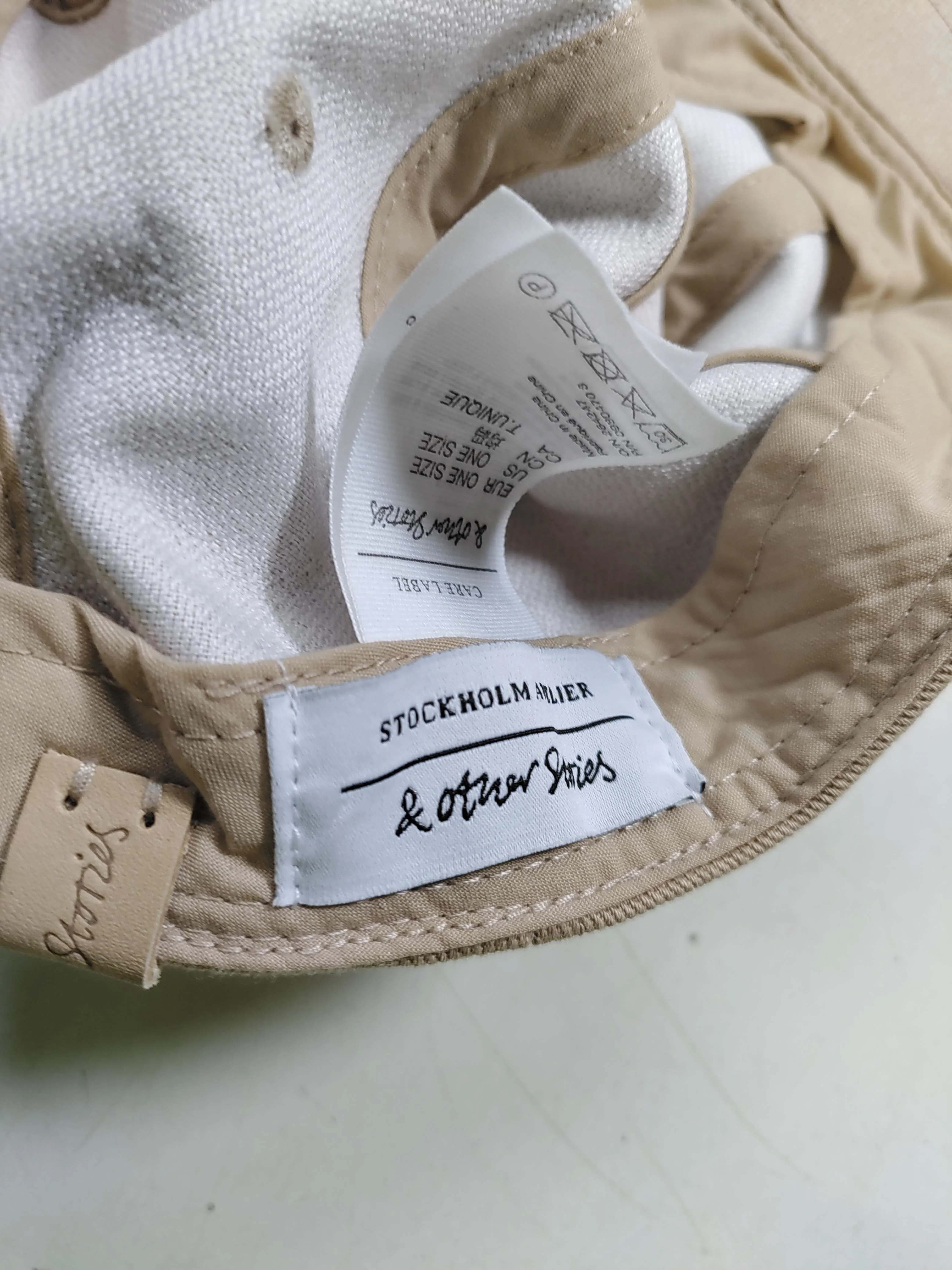 & Other Stories Men's Hat M Tan 100% Cotton Baseball Cap - Image 5