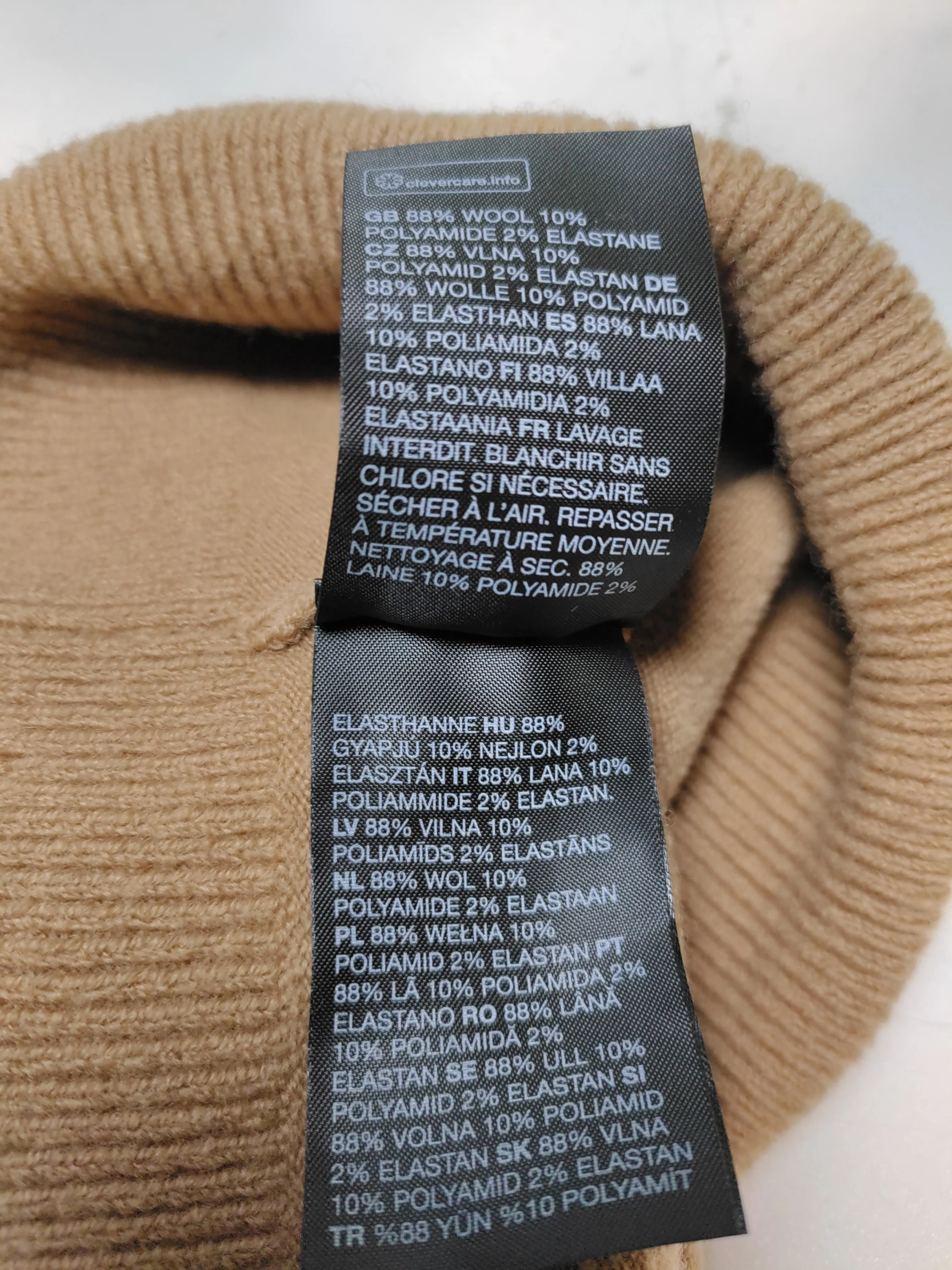 & Other Stories Men's Hat M Tan Wool with Polyamide, Elastane Beanie - Image 6