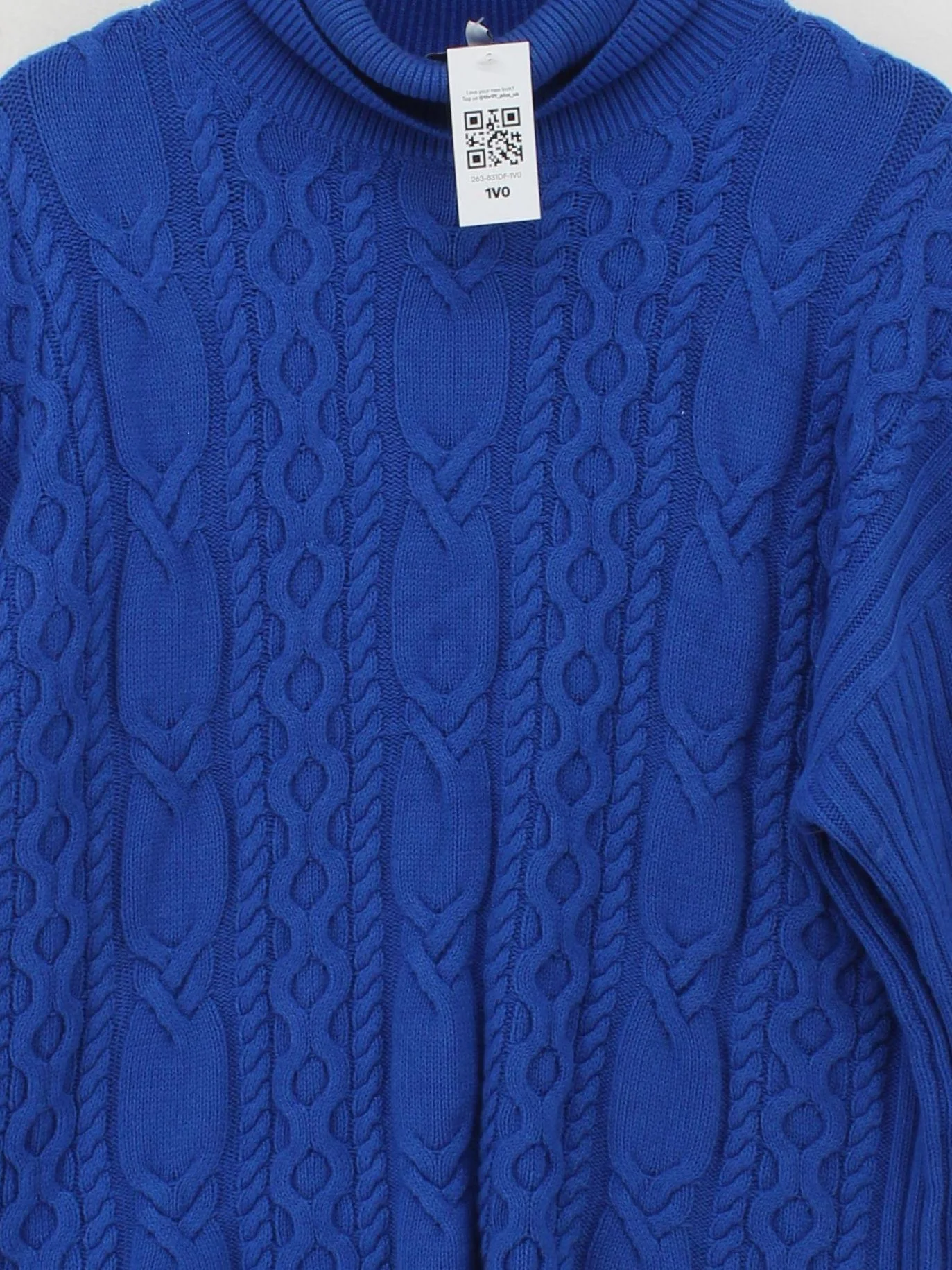 & Other Stories Men's Jumper S Blue Cotton with Polyamide, Wool Pullover - Image 3