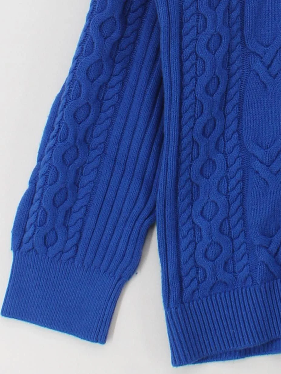 & Other Stories Men's Jumper S Blue Cotton with Polyamide, Wool Pullover - Image 4