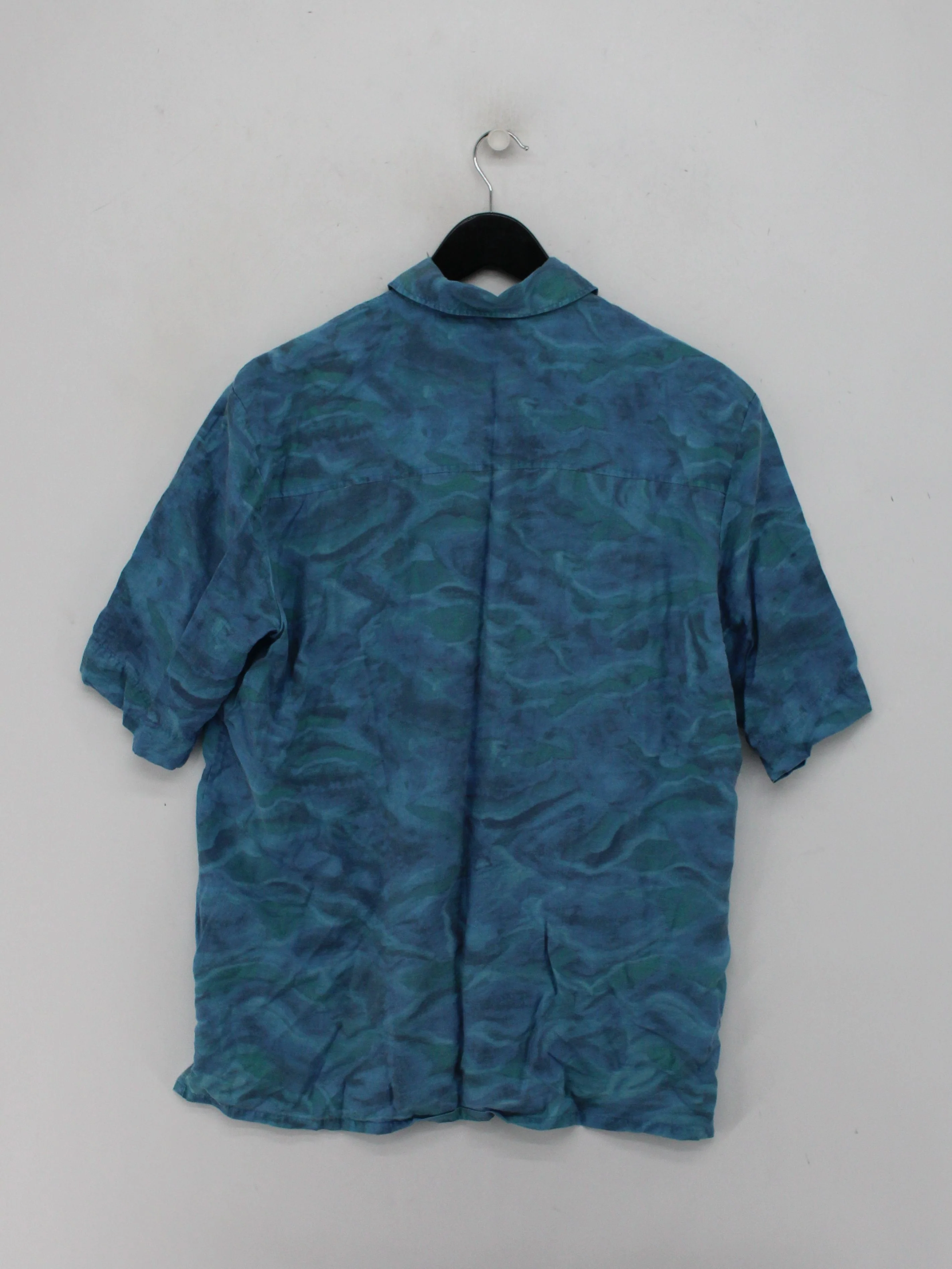 & Other Stories Men's Shirt S Blue Graphic Lyocell Modal with Polyamide Basic - Image 2