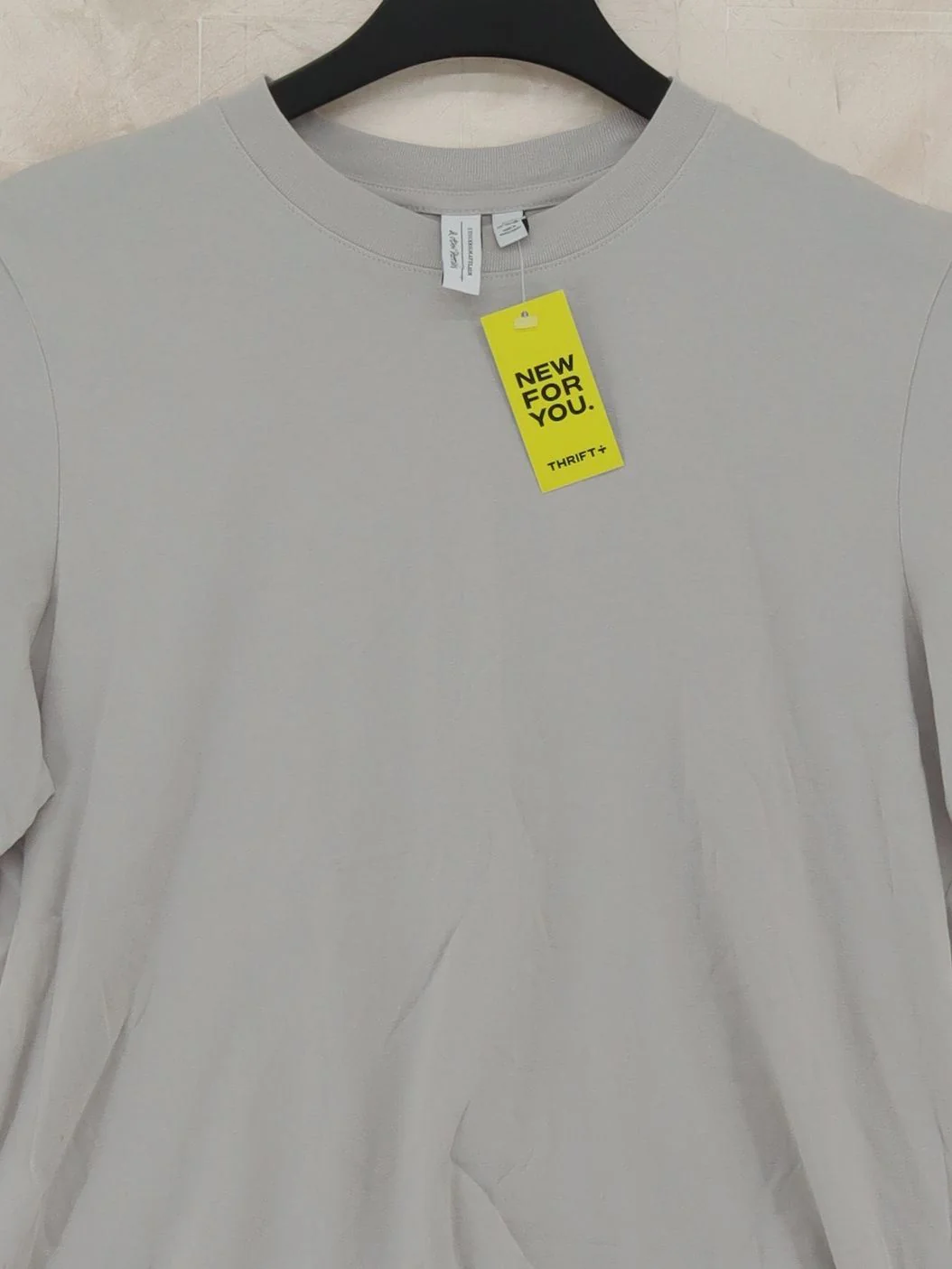 & Other Stories Men's T-Shirt S Grey 100% Cotton Basic - Image 3