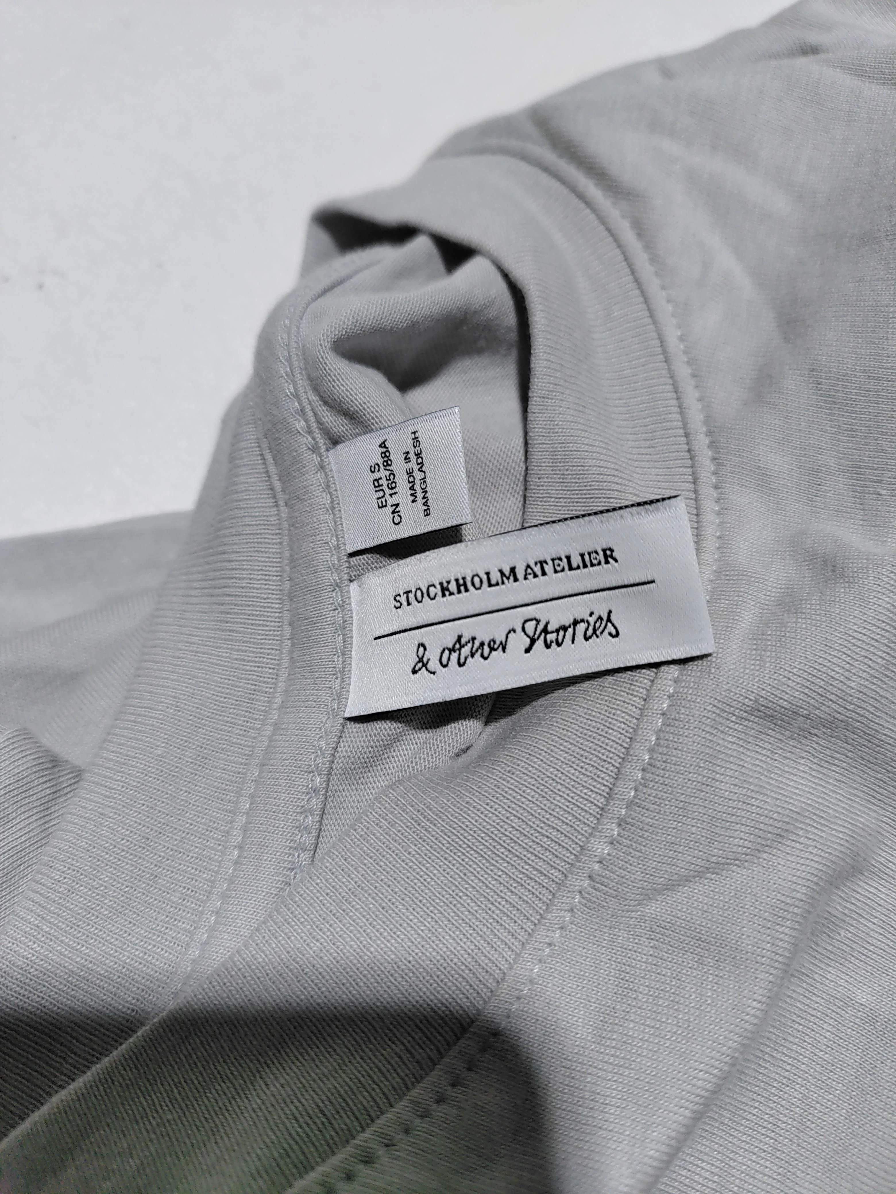 & Other Stories Men's T-Shirt S Grey 100% Cotton Basic - Image 5