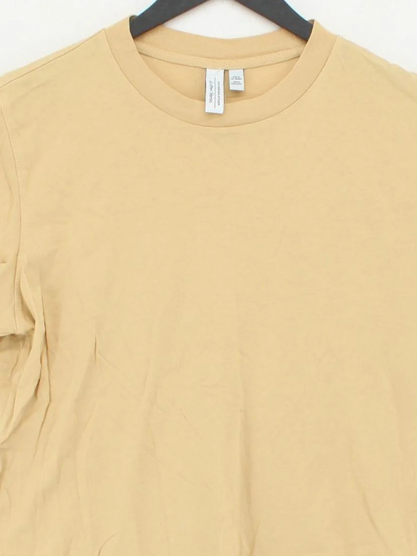 & Other Stories Men's T-Shirt S Tan 100% Cotton Basic - Image 3