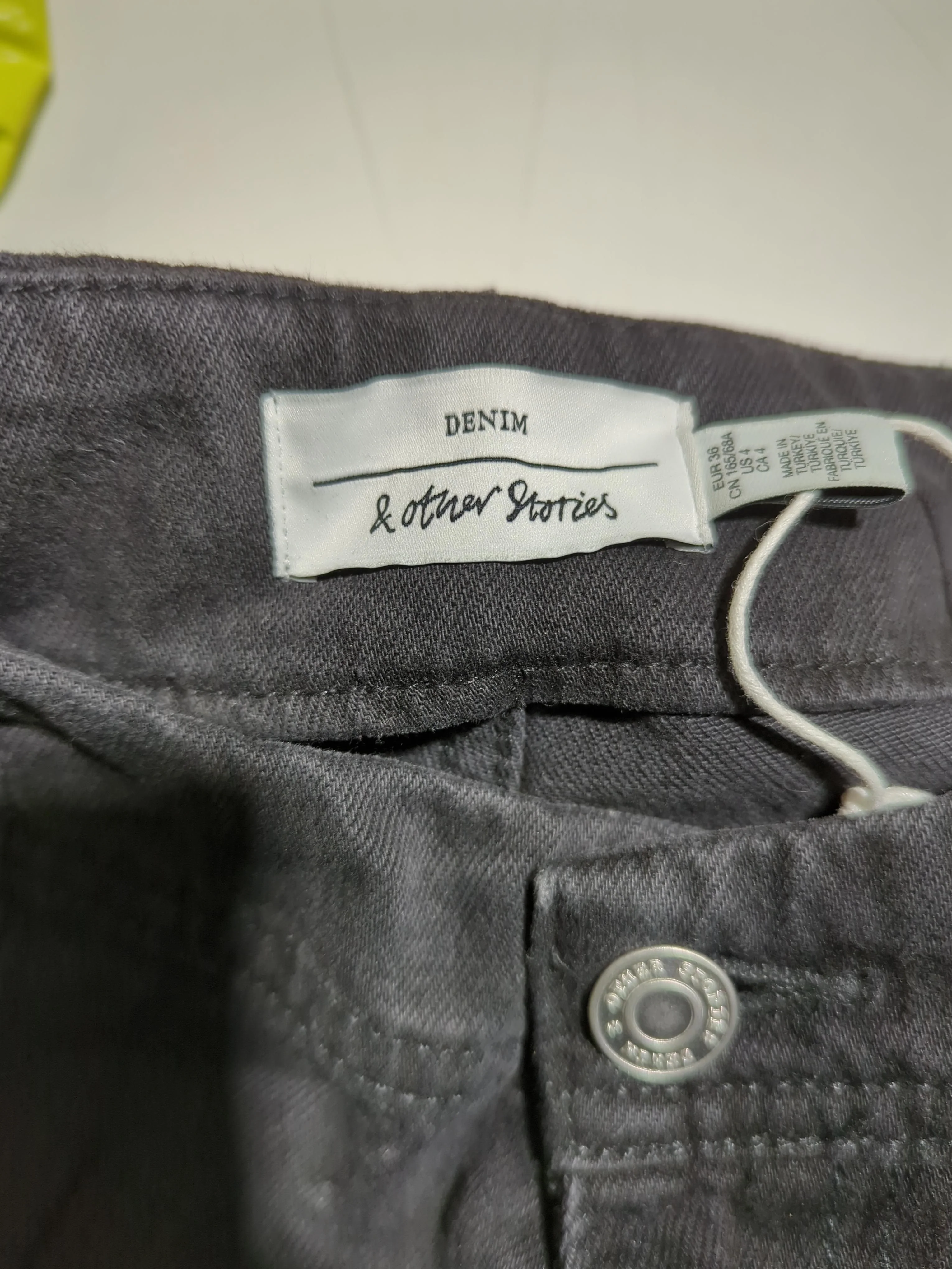 & Other Stories Men's Trousers W 28 in Black 100% Cotton Wide-Leg Chino - Image 6