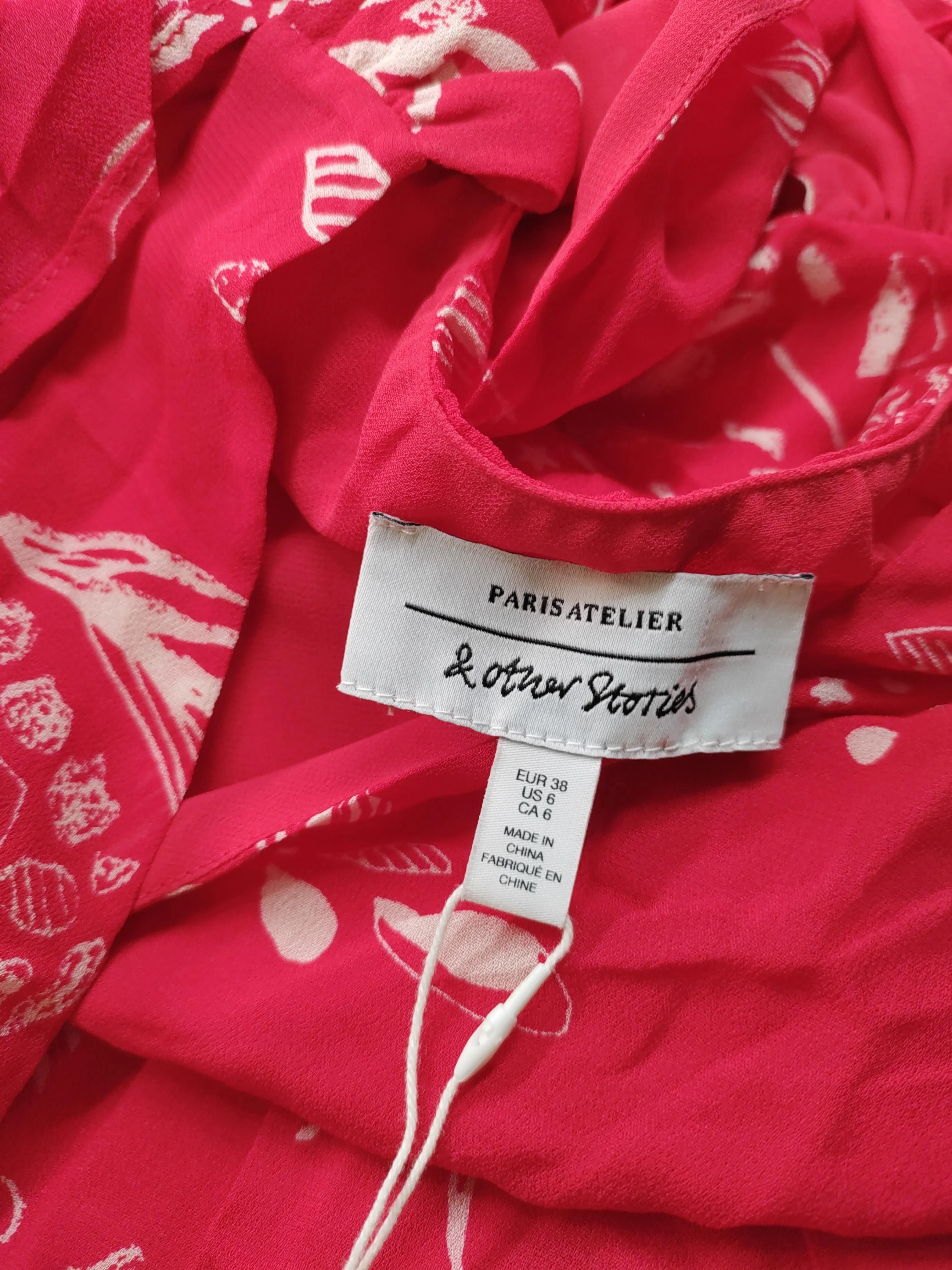 & Other Stories Slip Midi Dress in Red - Image 5