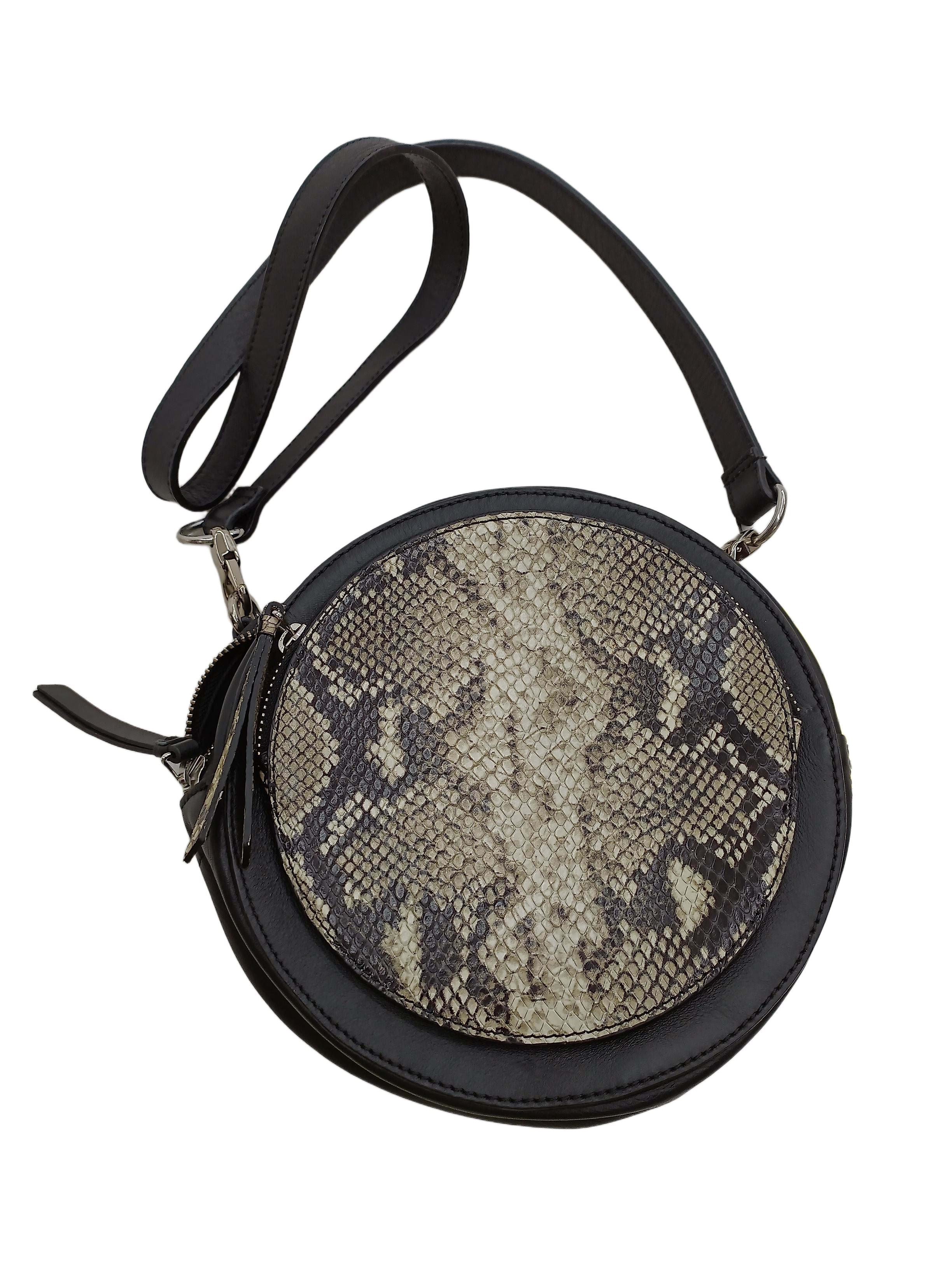 & Other Stories Women's Bag Black Animal Print 100% Leather Crossbody