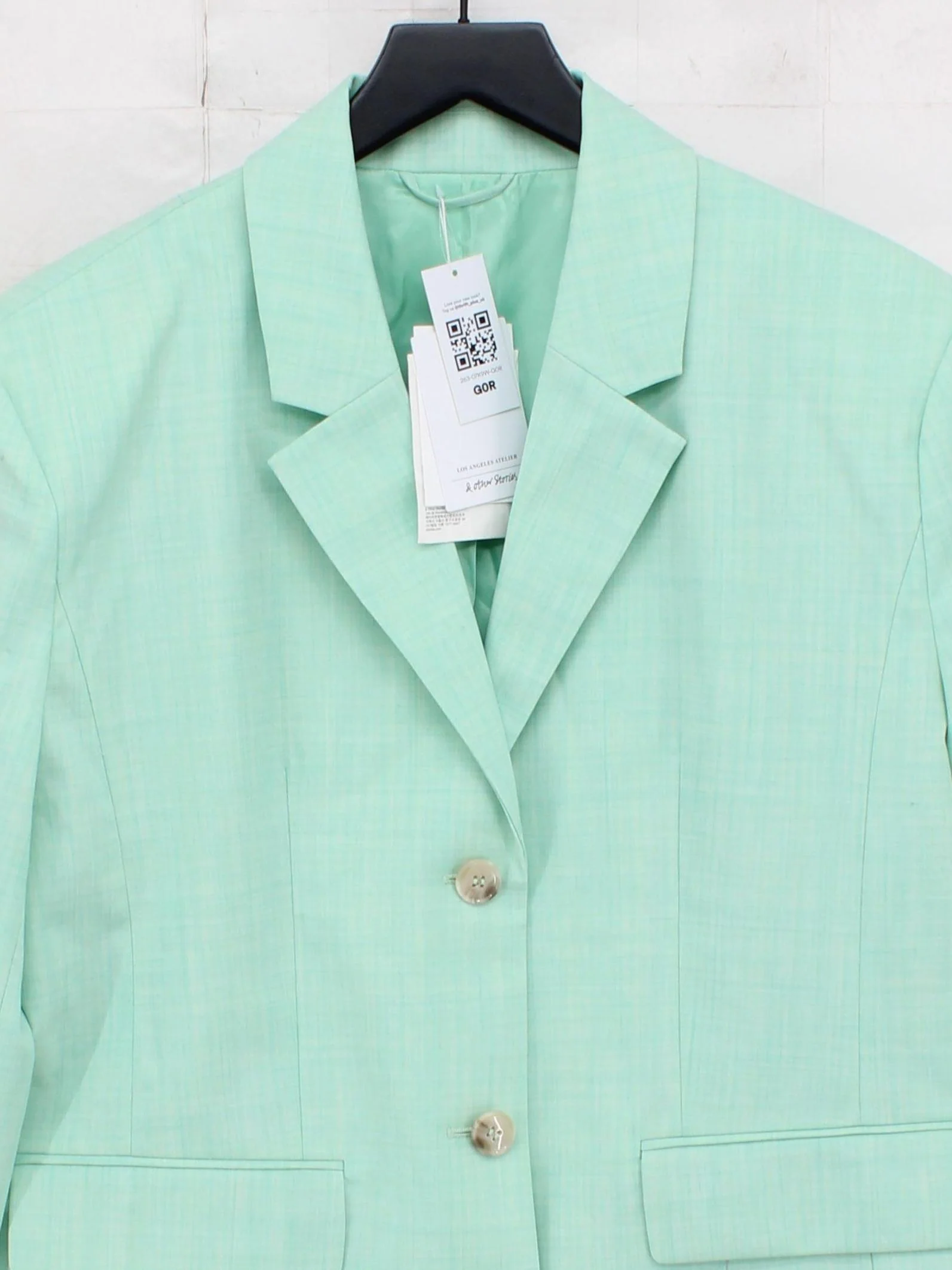 & Other Stories Women's Blazer UK 14 Green Polyester - Image 3