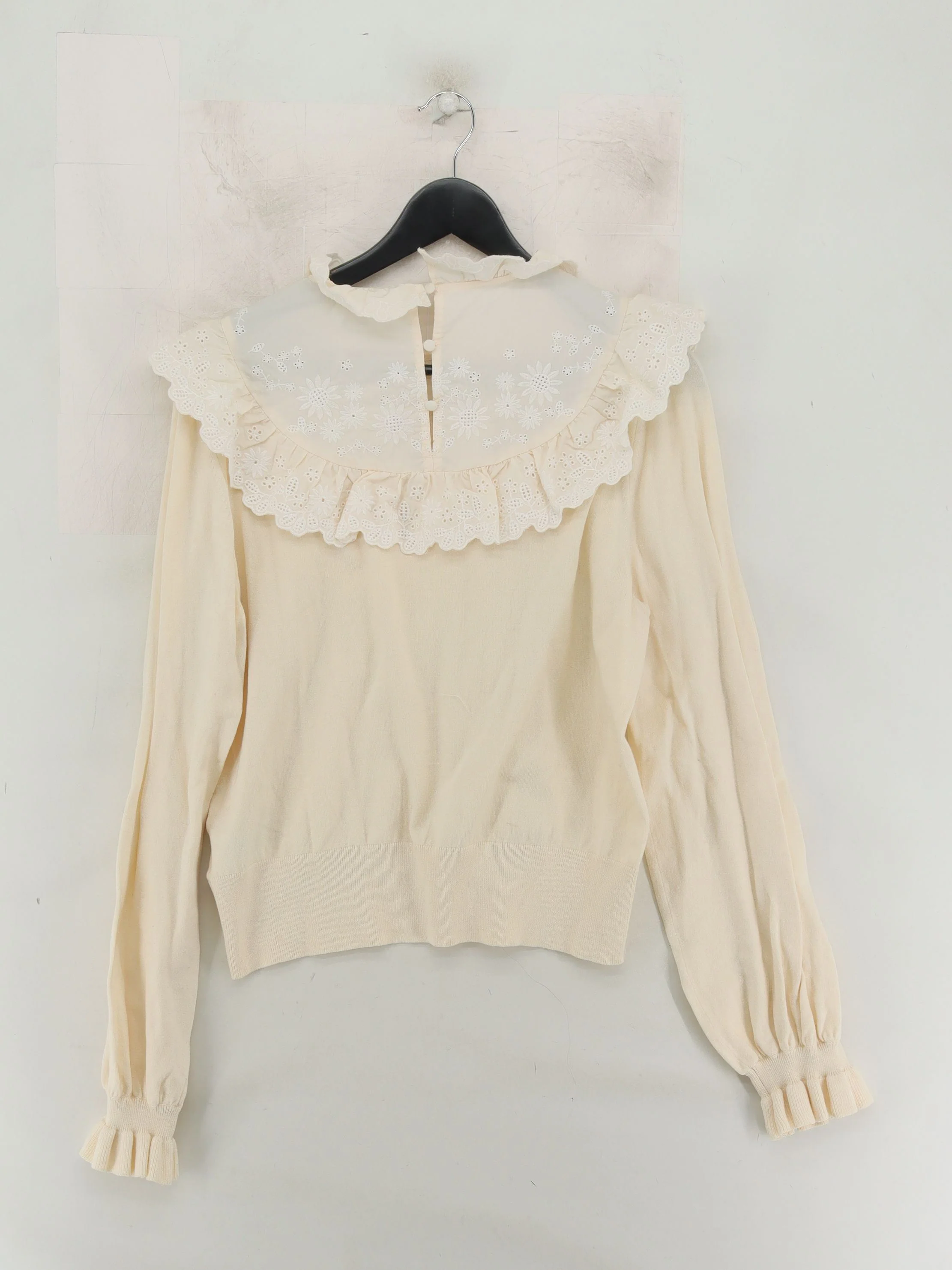 & Other Stories Women's Blouse M Cream Cotton with Polyamide, Polyester Basic - Image 2